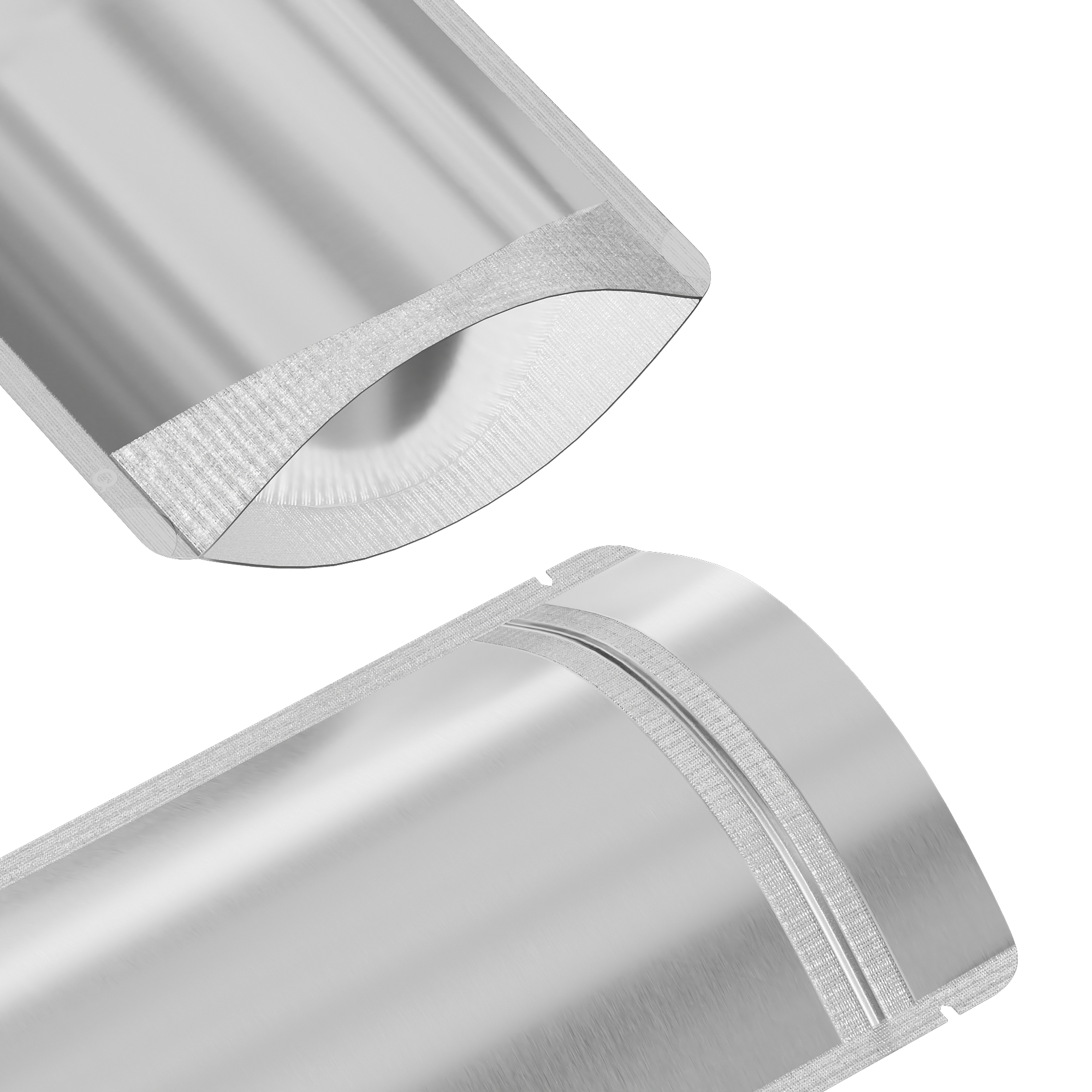 Matte Half Nickel Silver Metallic Mylar Stand Strong Bags Matte Half Nickel Silver Metallic Mylar Stand Strong Bags