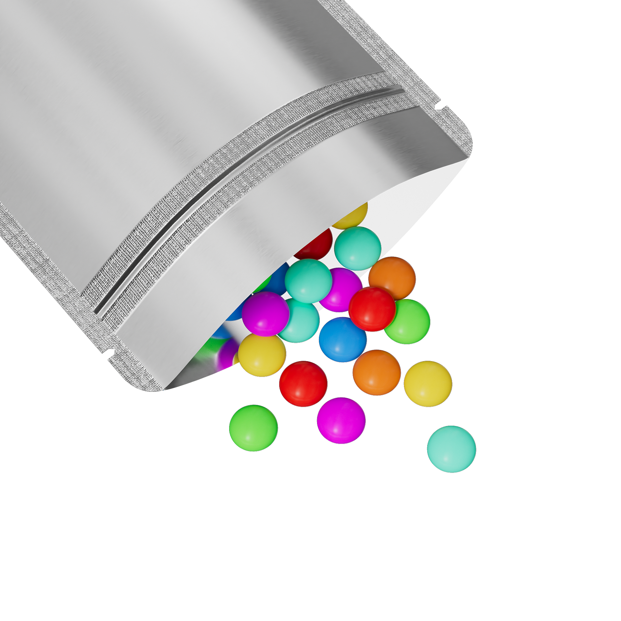 Matte Half Nickel Silver Metallic Mylar Stand Strong Bags Matte Half Nickel Silver Metallic Mylar Stand Strong Bags