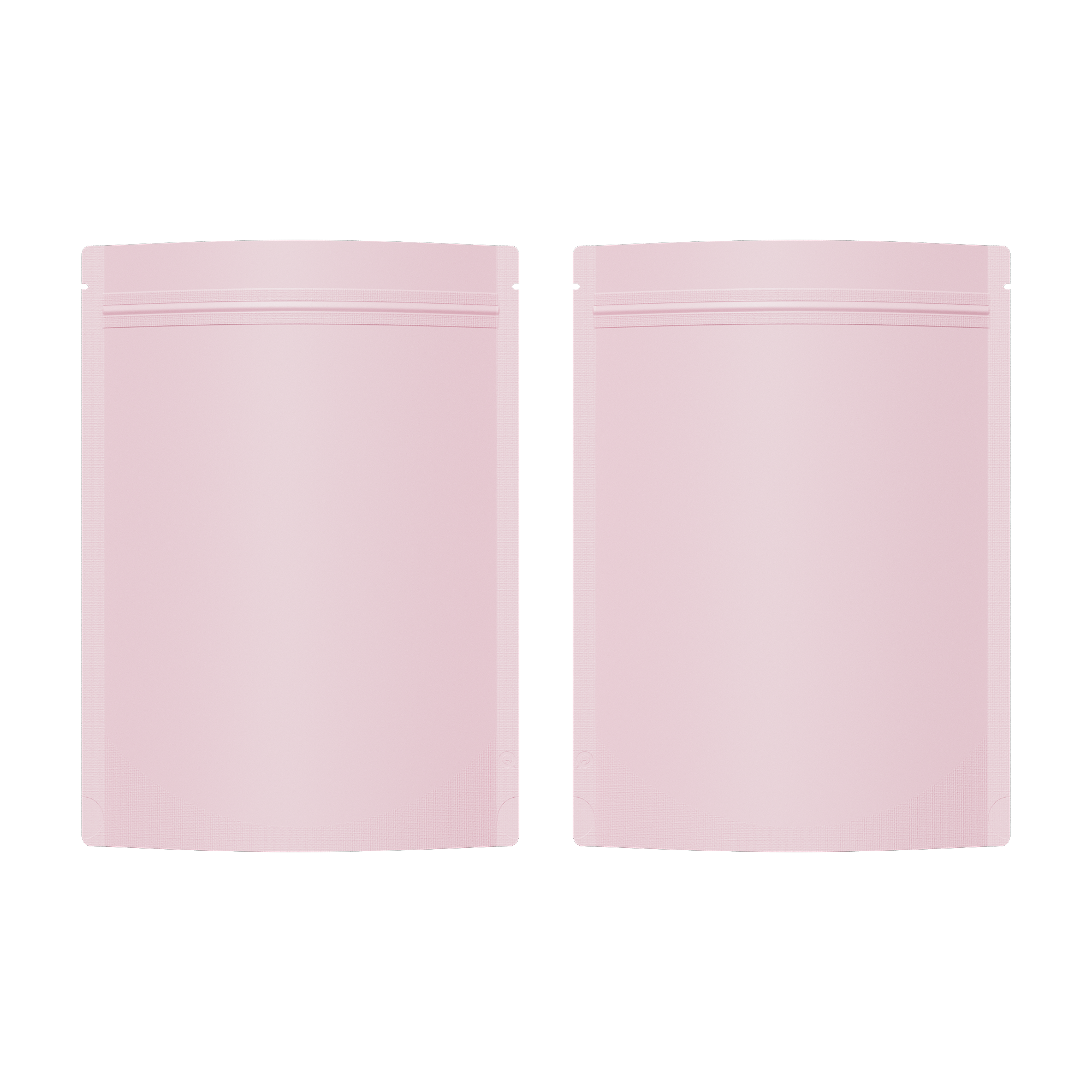 Matte Perfect Pink Mylar Stand Strong Bags with Rounded Matte Perfect Pink Mylar Stand Strong Bags with Rounded