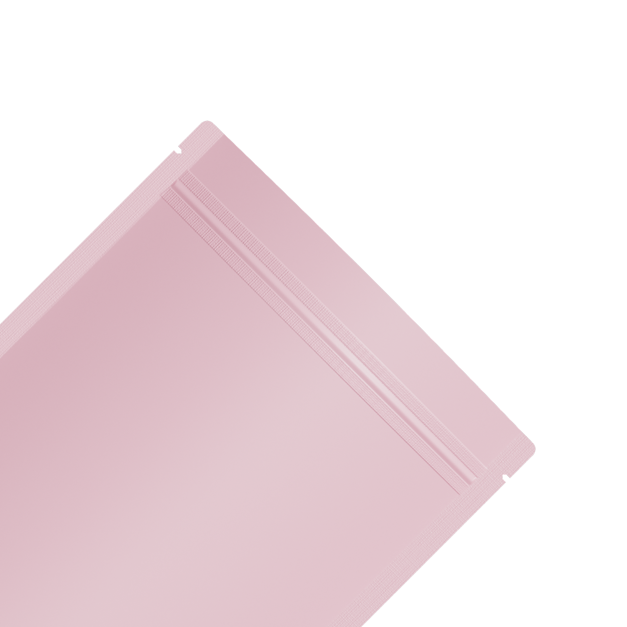 Matte Perfect Pink Mylar Stand Strong Bags with Rounded Matte Perfect Pink Mylar Stand Strong Bags with Rounded