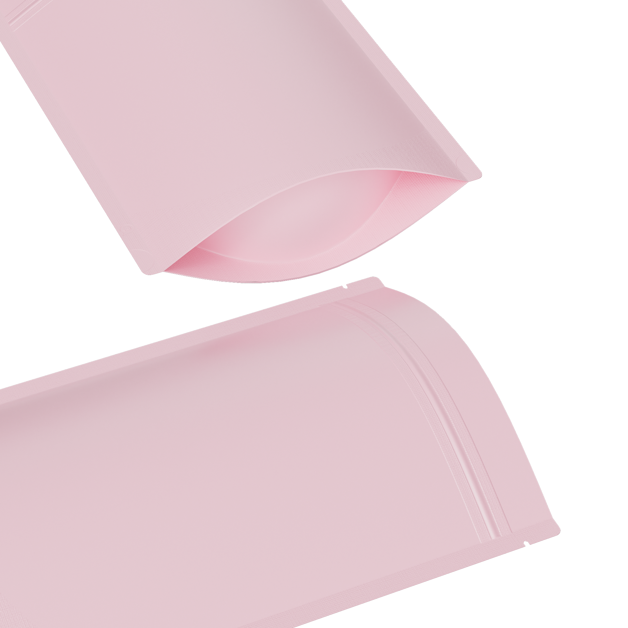 Matte Perfect Pink Mylar Stand Strong Bags with Rounded Matte Perfect Pink Mylar Stand Strong Bags with Rounded