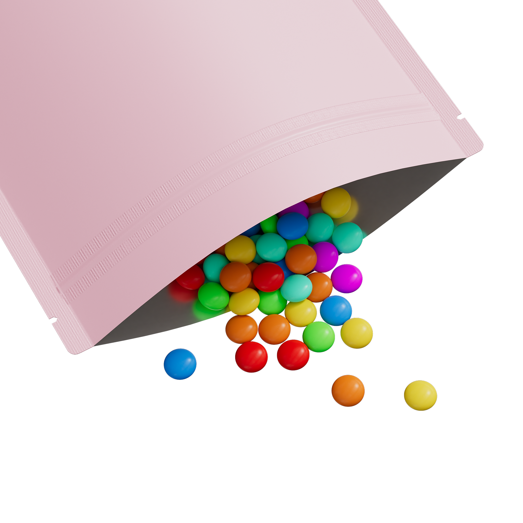 Matte Perfect Pink Mylar Stand Strong Bags with Rounded Matte Perfect Pink Mylar Stand Strong Bags with Rounded