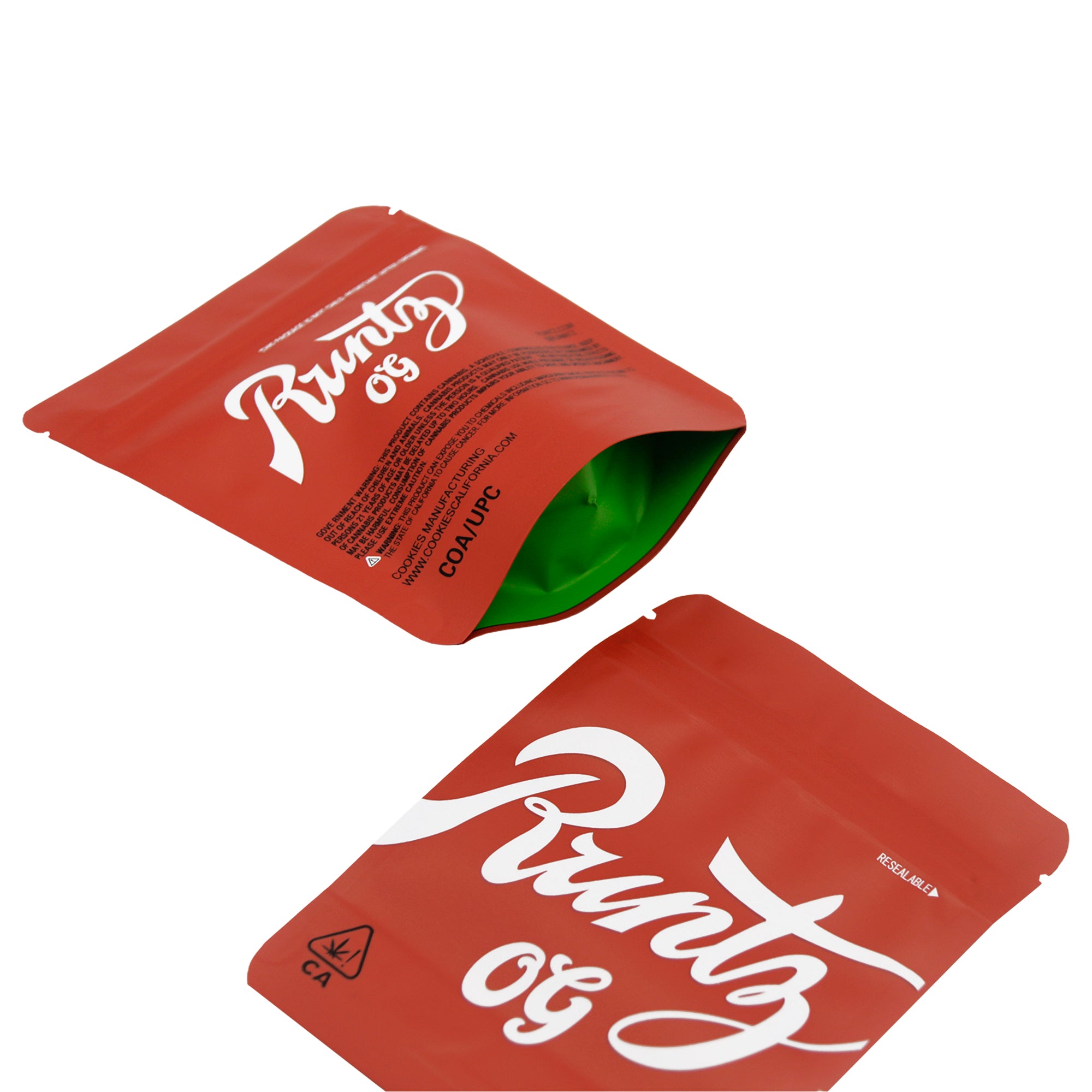 Matte Runtz OG Smell Proof Metallized Foil Stand Strong Bags Matte Runtz OG Smell Proof Metallized Foil Stand Strong Bags
