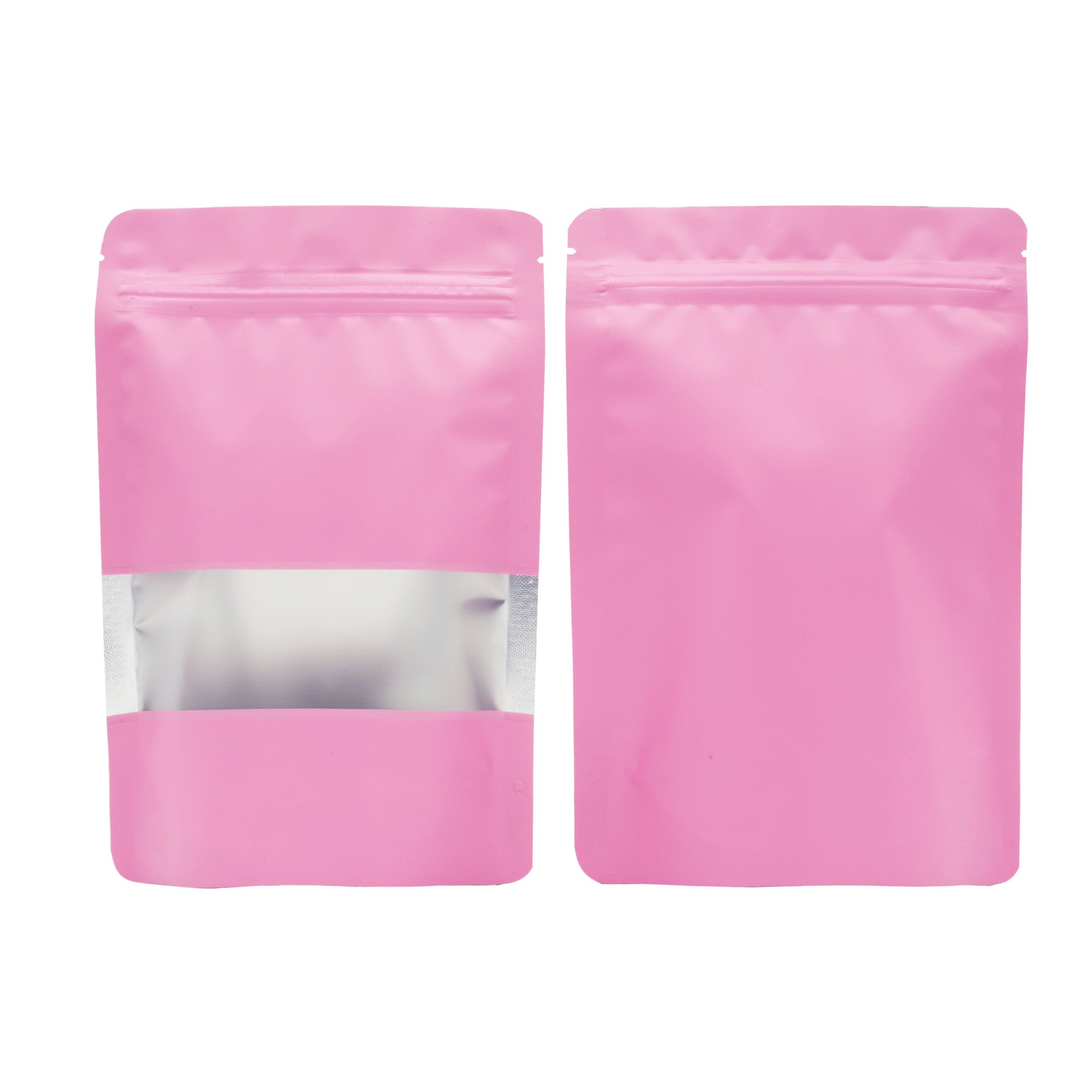 Matte Shimmering Blush Pink Frosted Window Mylar Stand Matte Shimmering Blush Pink Frosted Window Mylar Stand