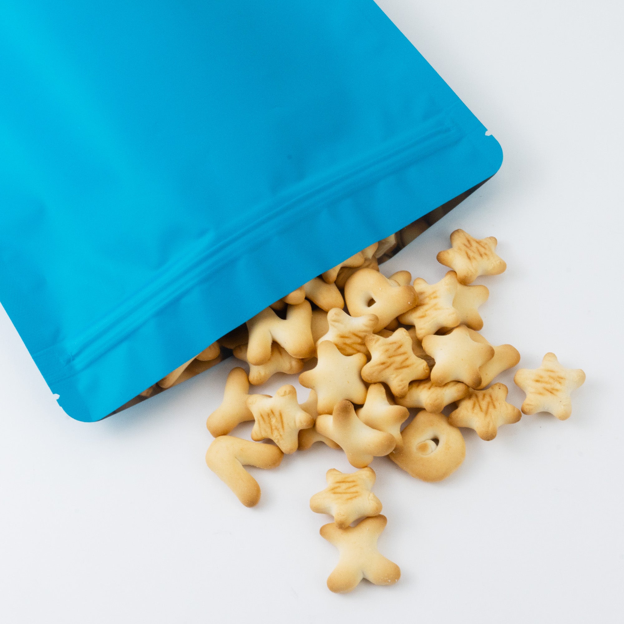 Matte Shock Blue Window Mylar Stand Strong Bags Matte Shock Blue Window Mylar Stand Strong Bags