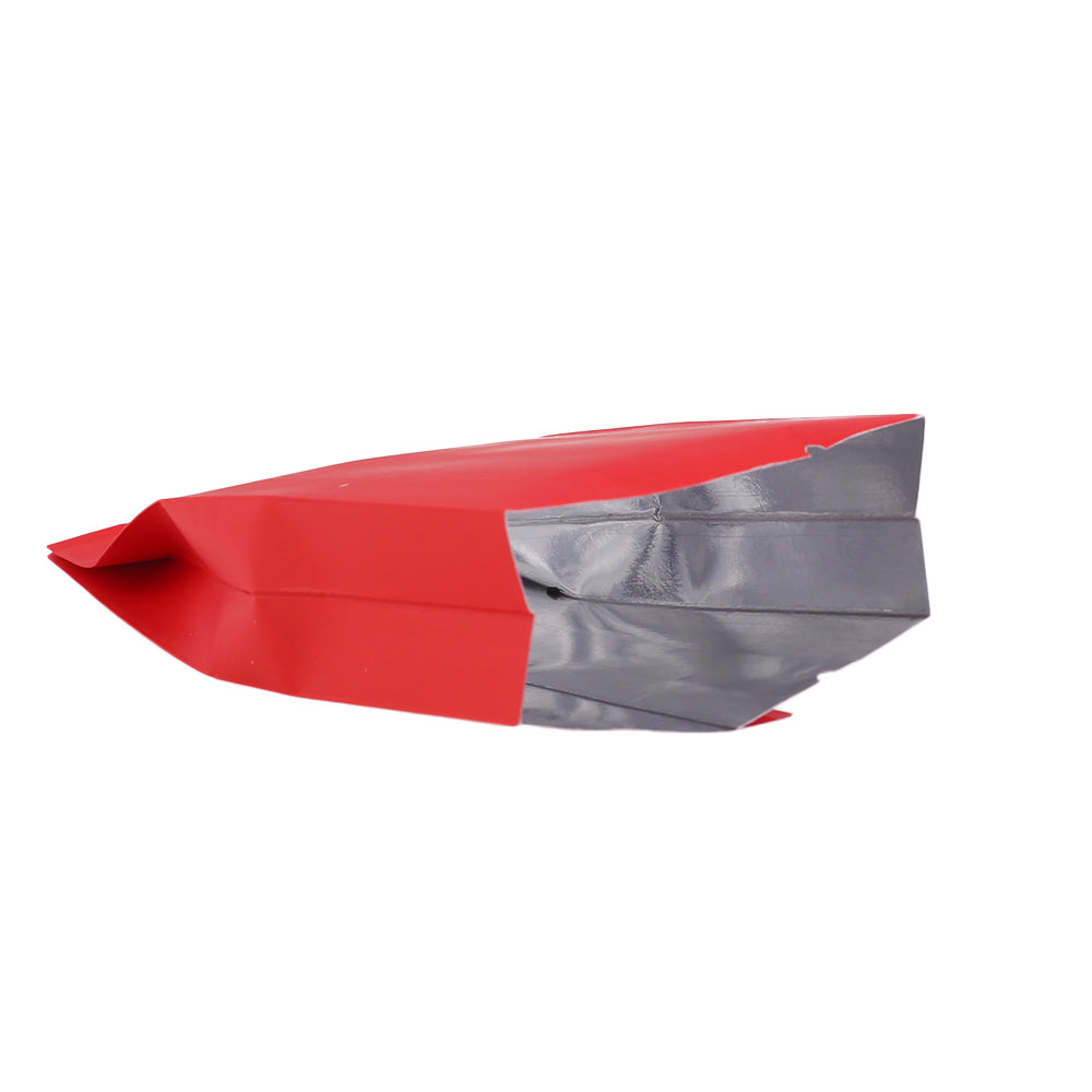 Matte Side Gusset Metallized Foil Open Top Block Bottom Bags Matte Side Gusset Metallized Foil Open Top Block Bottom Bags