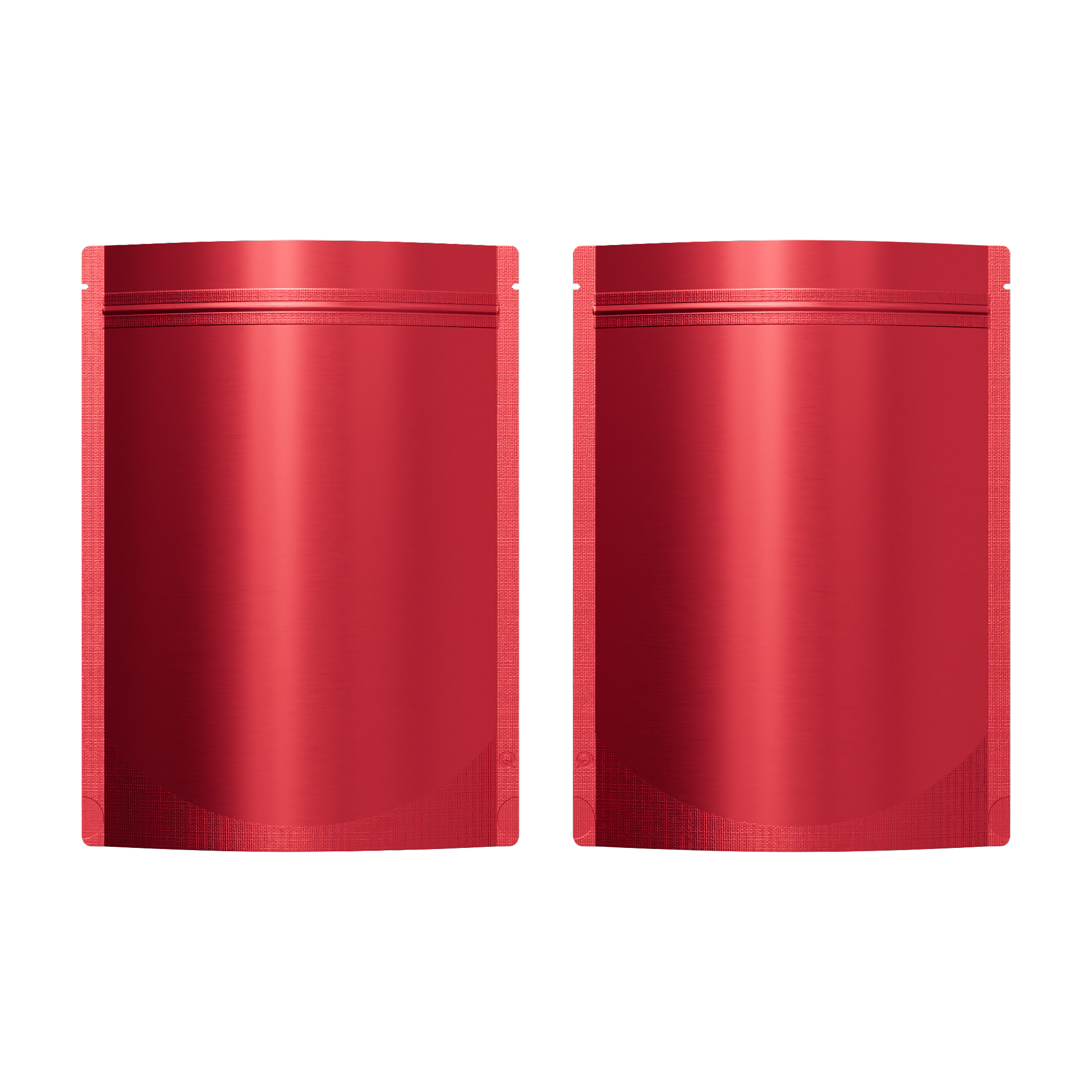Matte Strawberry Red Mylar Stand Strong Bags with Rounded Matte Strawberry Red Mylar Stand Strong Bags with Rounded