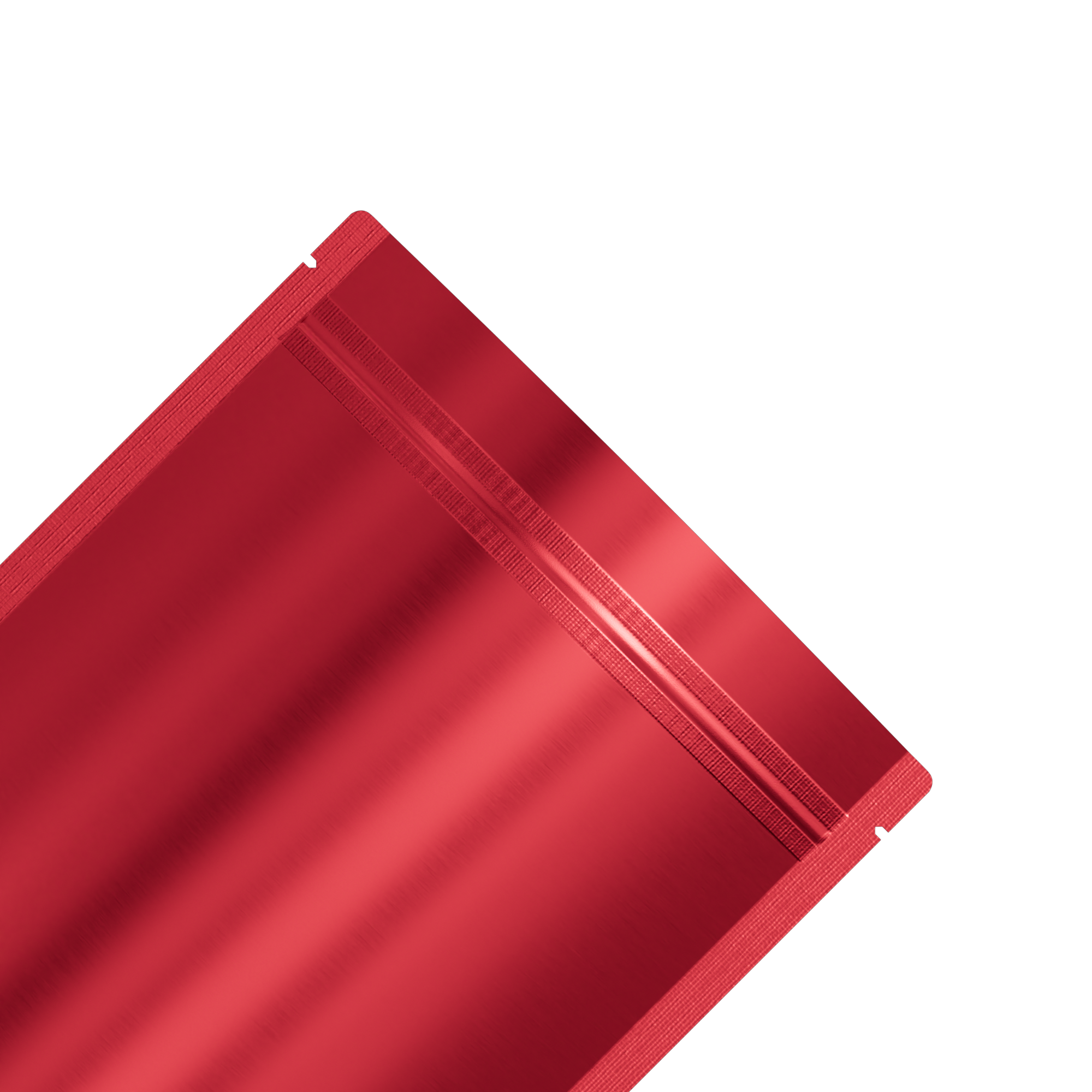 Matte Strawberry Red Mylar Stand Strong Bags with Rounded Matte Strawberry Red Mylar Stand Strong Bags with Rounded