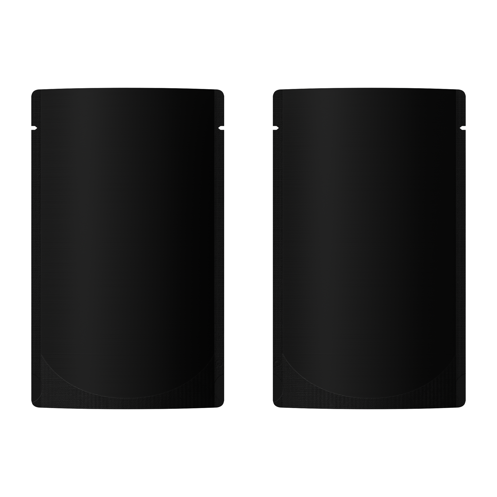 Matte Waxed Black Mylar Open Top Heat Sealable Stand-Up Bag