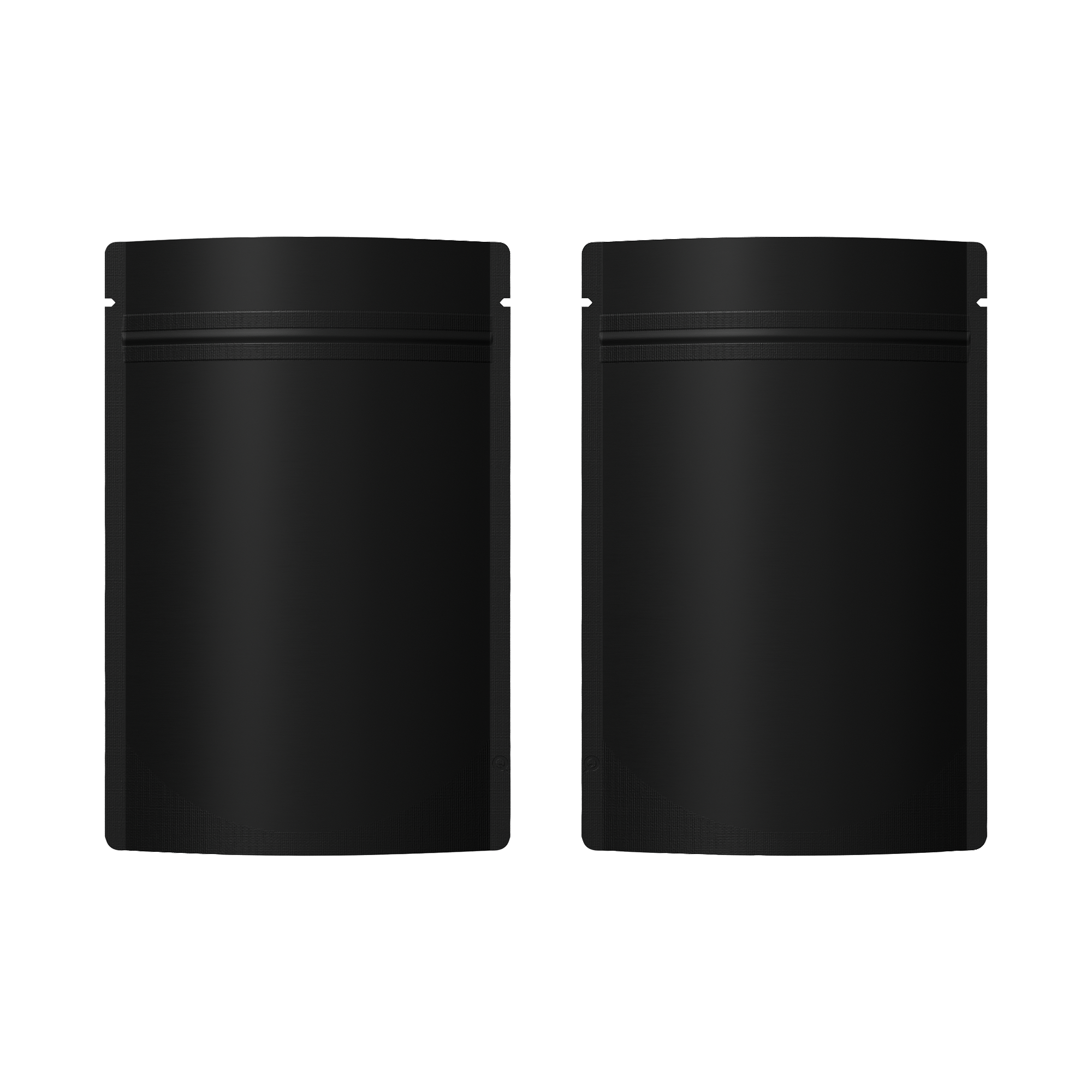 Matte Waxed Black Mylar Stand Strong Bags with Rounded
