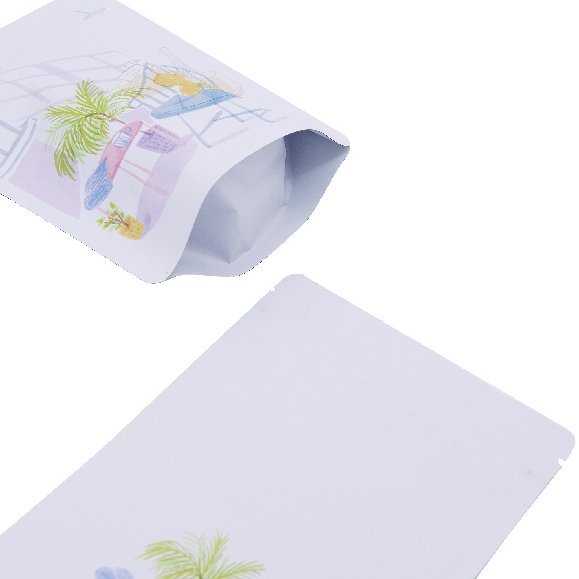 Matte White Relaxation Painting Mylar Stand Strong Bags Matte White Relaxation Painting Mylar Stand Strong Bags