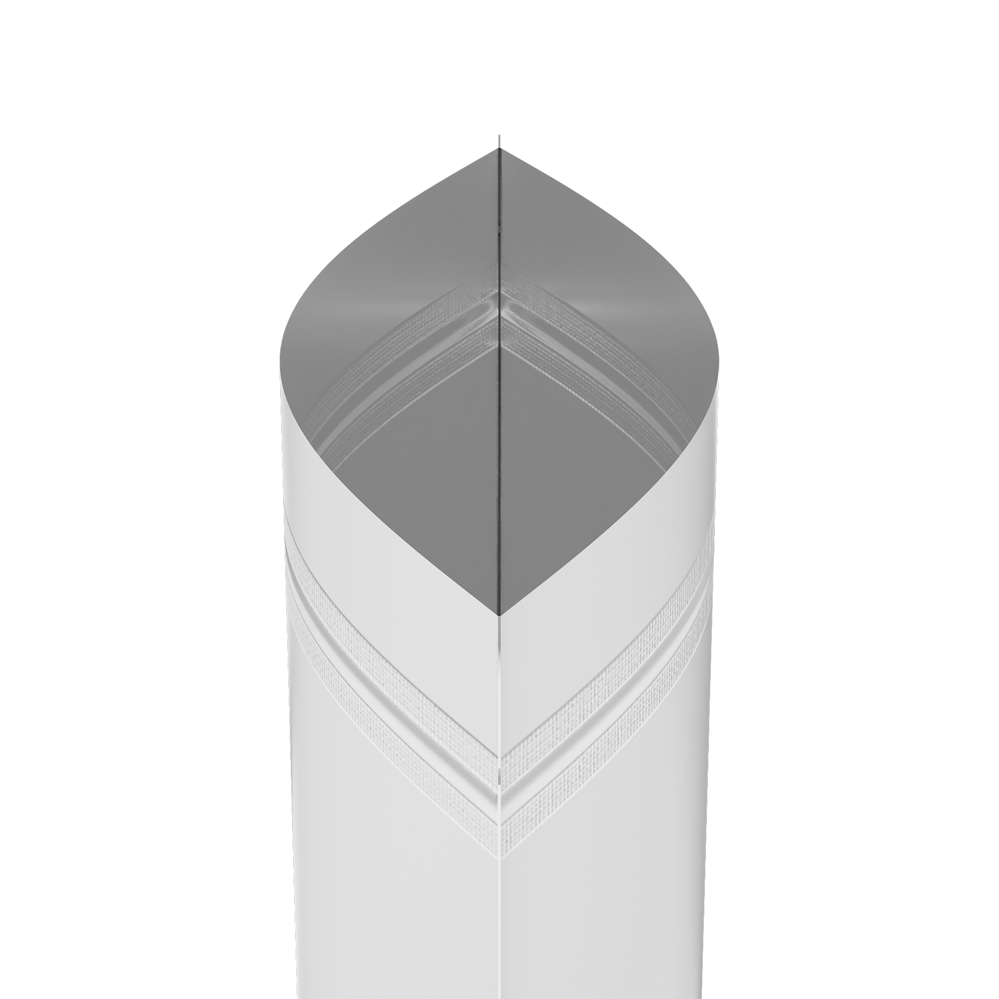 Matte Winter White Mylar Stand Strong Bags with Rounded Matte Winter White Mylar Stand Strong Bags with Rounded