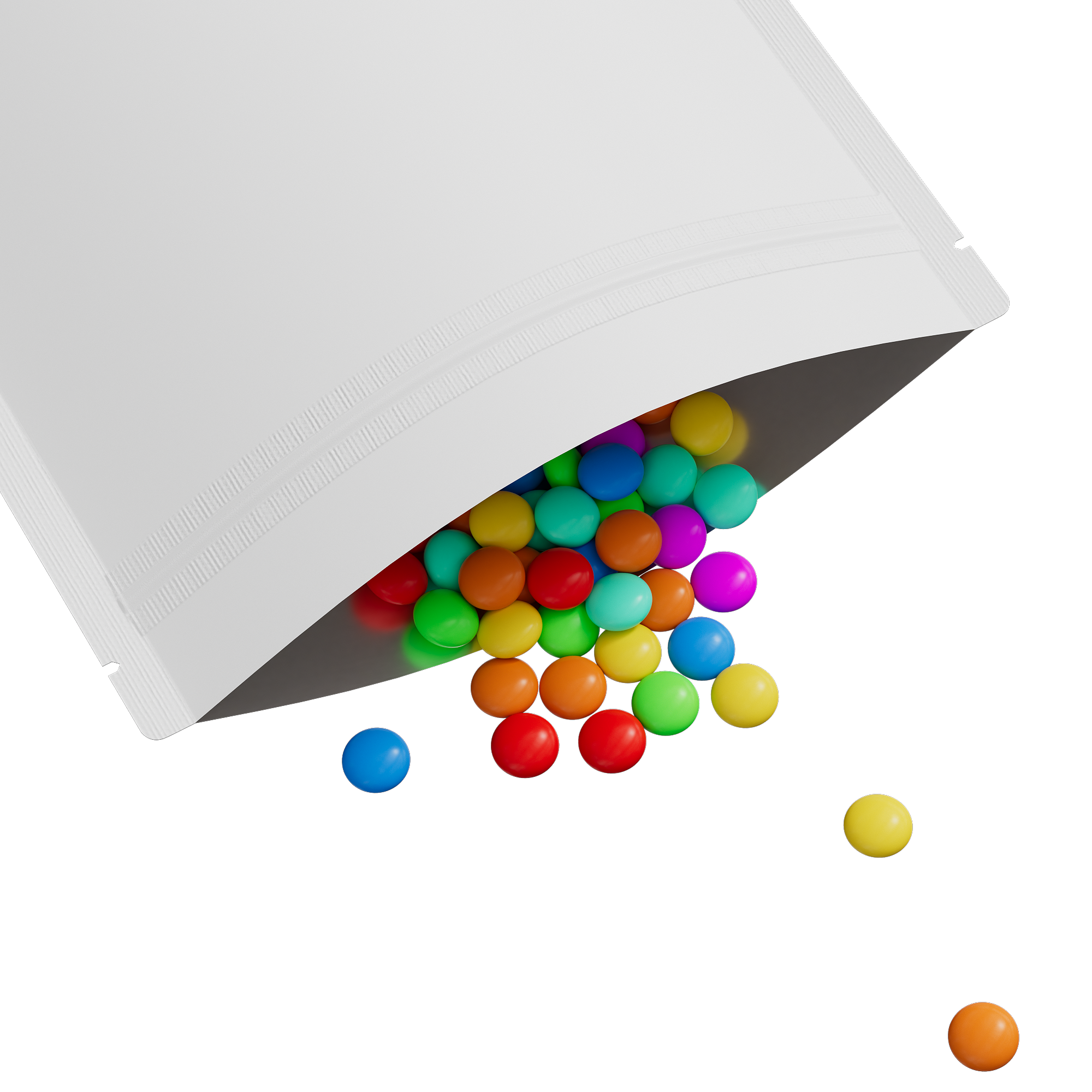 Matte Winter White Mylar Stand Strong Bags with Rounded Matte Winter White Mylar Stand Strong Bags with Rounded