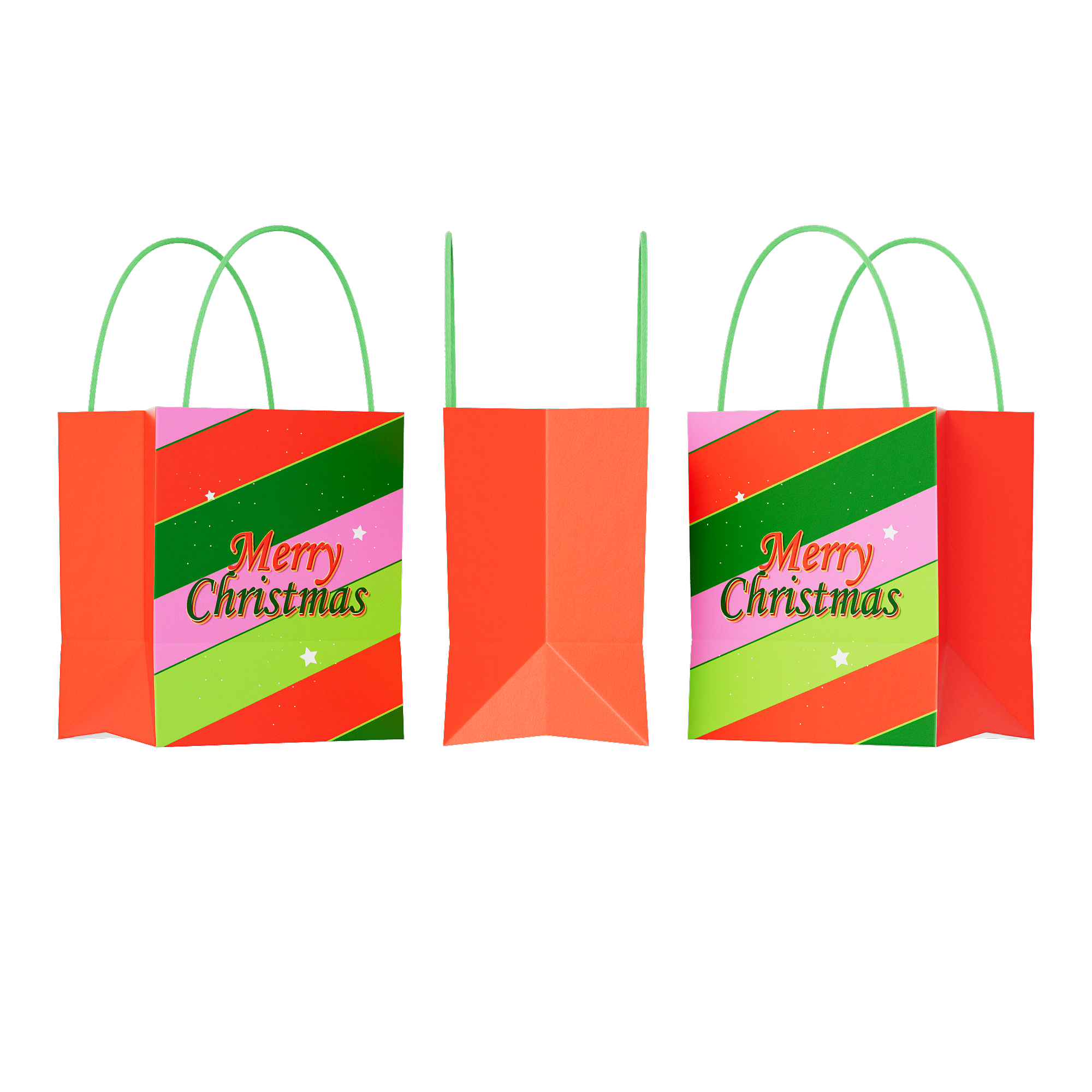 Merry Christmas Kraft Gift Bags with Handle Merry Christmas Kraft Gift Bags with Handle