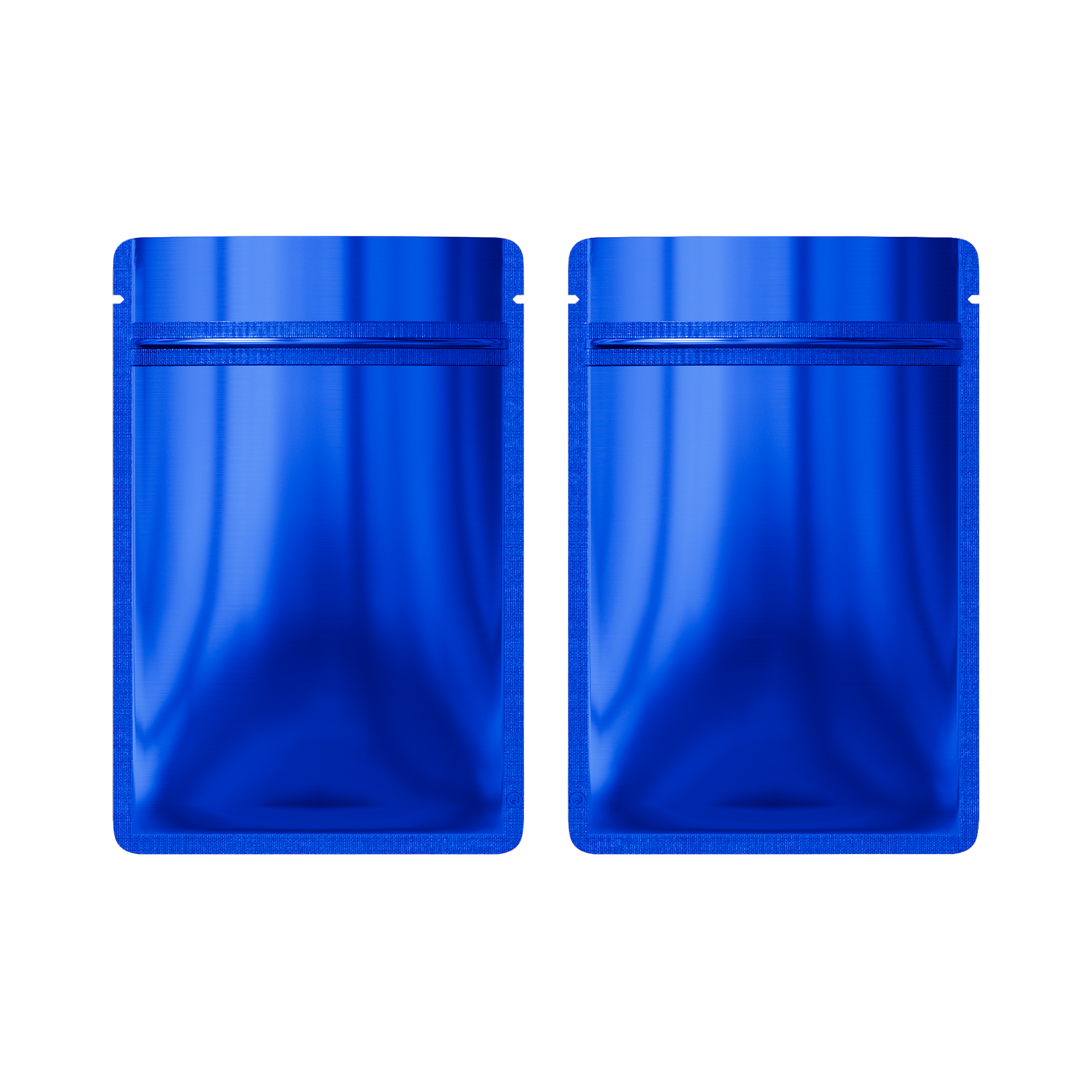 Metallic Mylar Flat Zipper Seal Bags – Glossy Lapis Lazuli