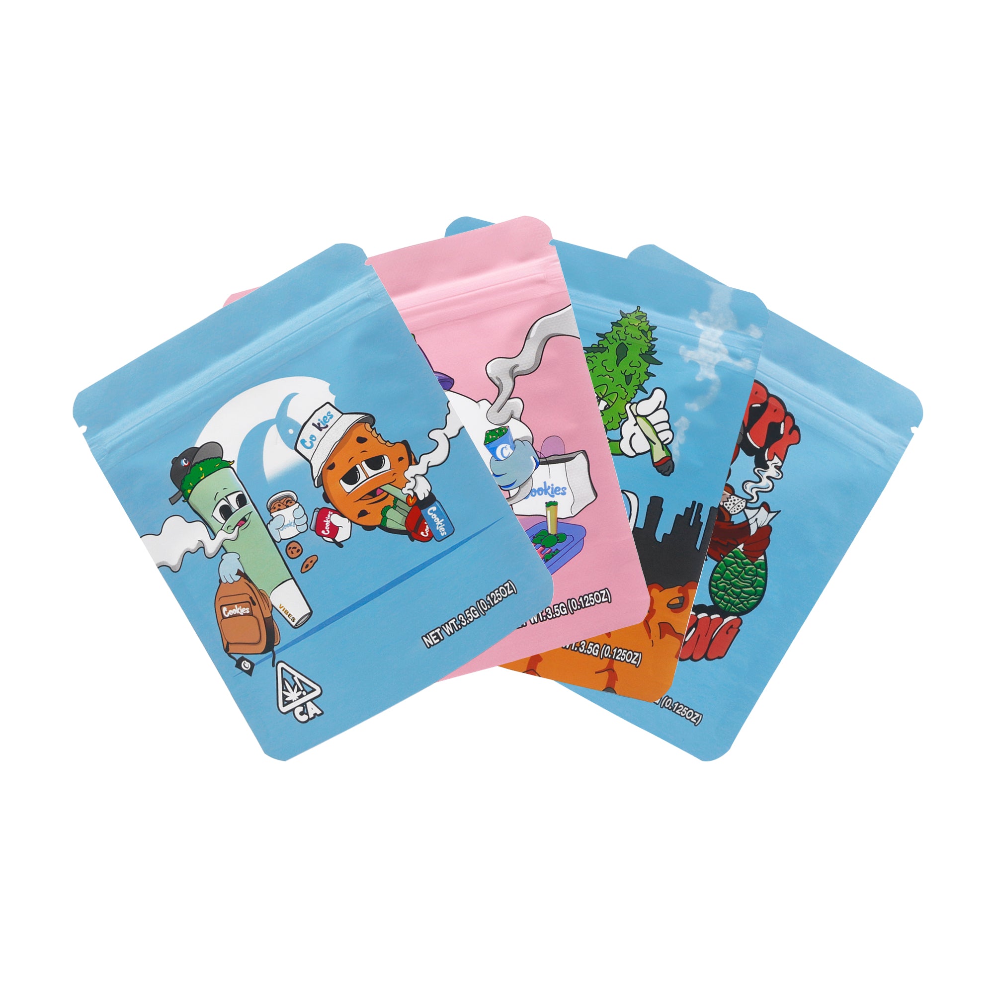 Mixed Four Design Smell Proof Metallic Foil Stand Strong Mixed Four Design Smell Proof Metallic Foil Stand Strong