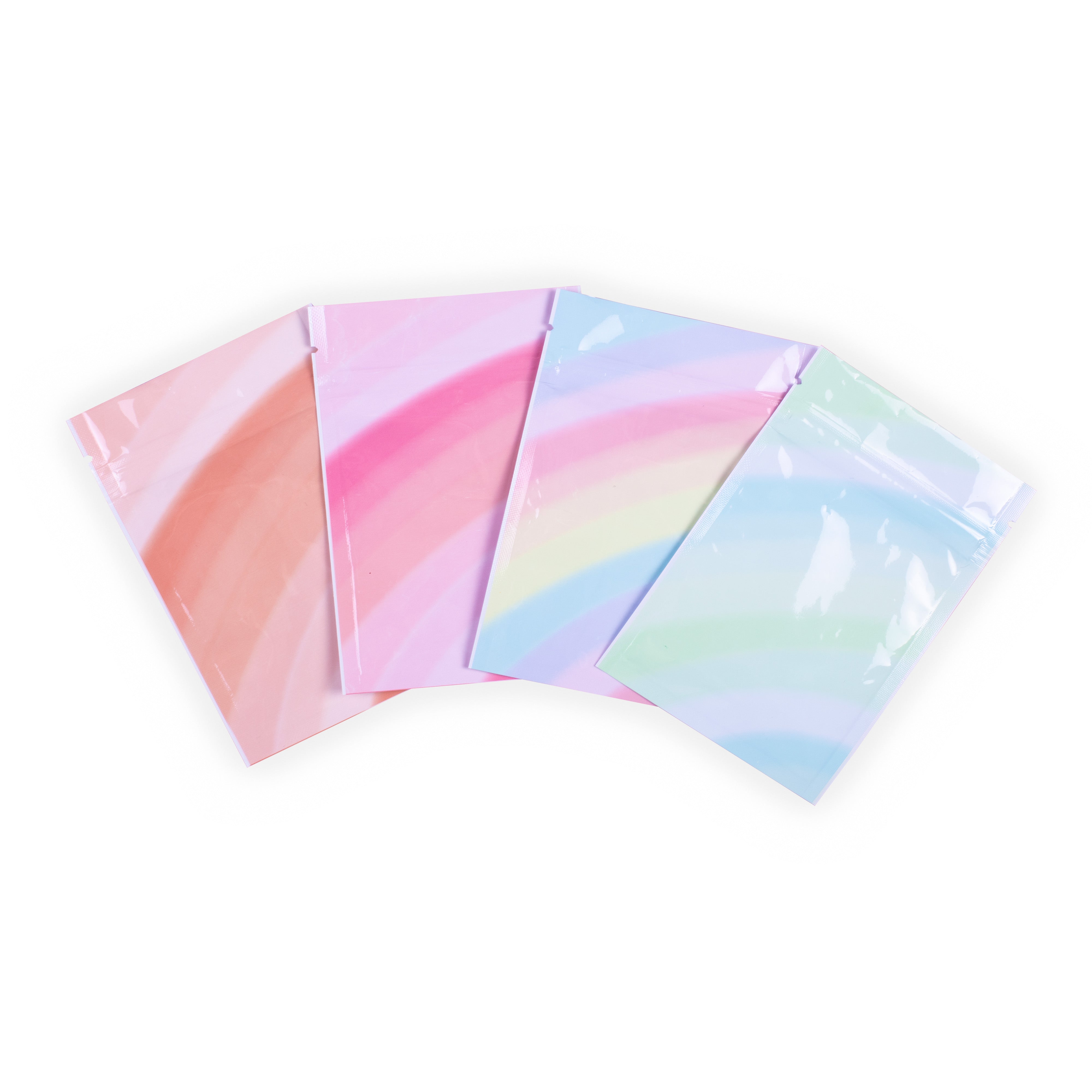 Multi-Color Ombre Gradient Glossy Mylar Zipper Seal Bags Multi-Color Ombre Gradient Glossy Mylar Zipper Seal Bags
