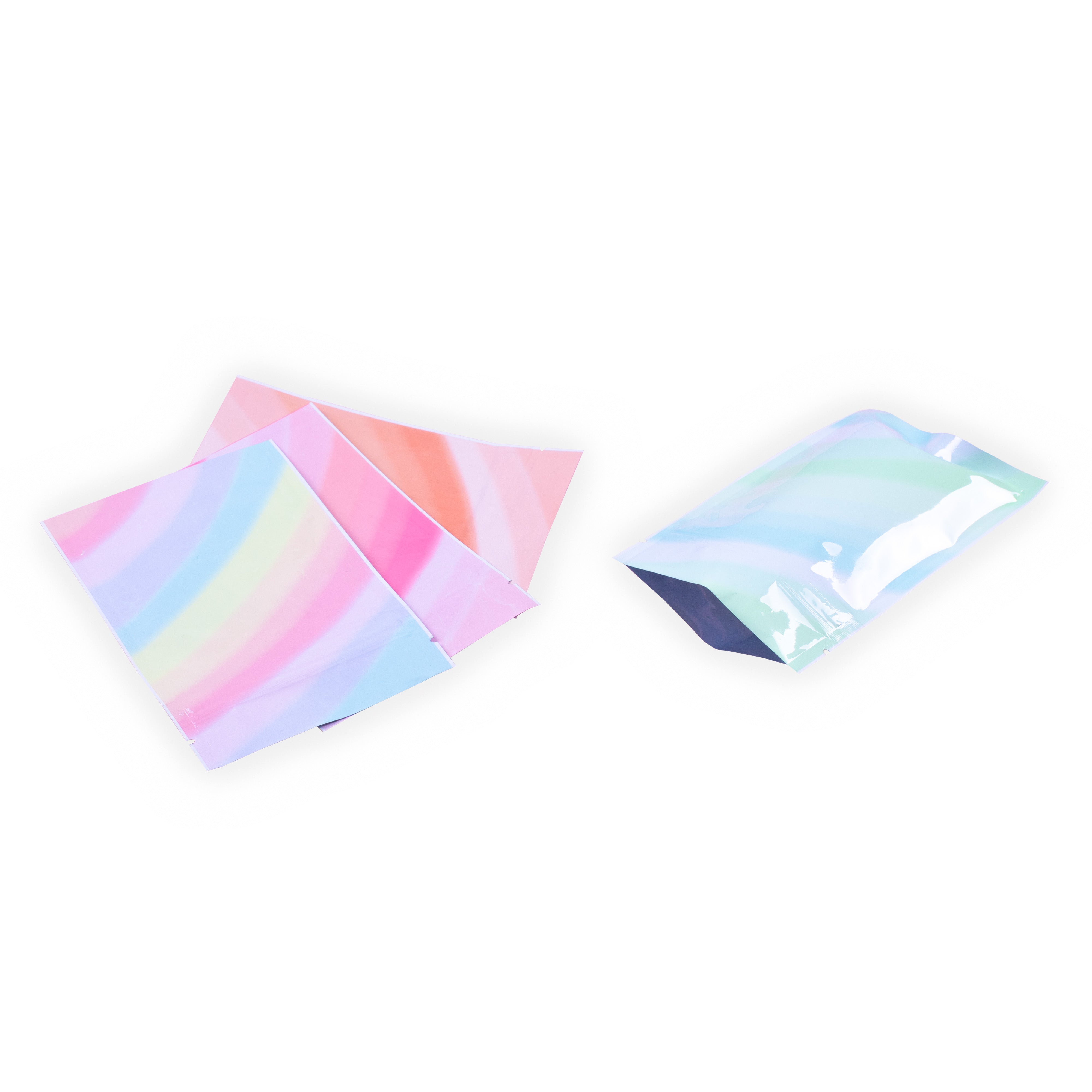 Multi-Color Ombre Gradient Glossy Mylar Zipper Seal Bags Multi-Color Ombre Gradient Glossy Mylar Zipper Seal Bags