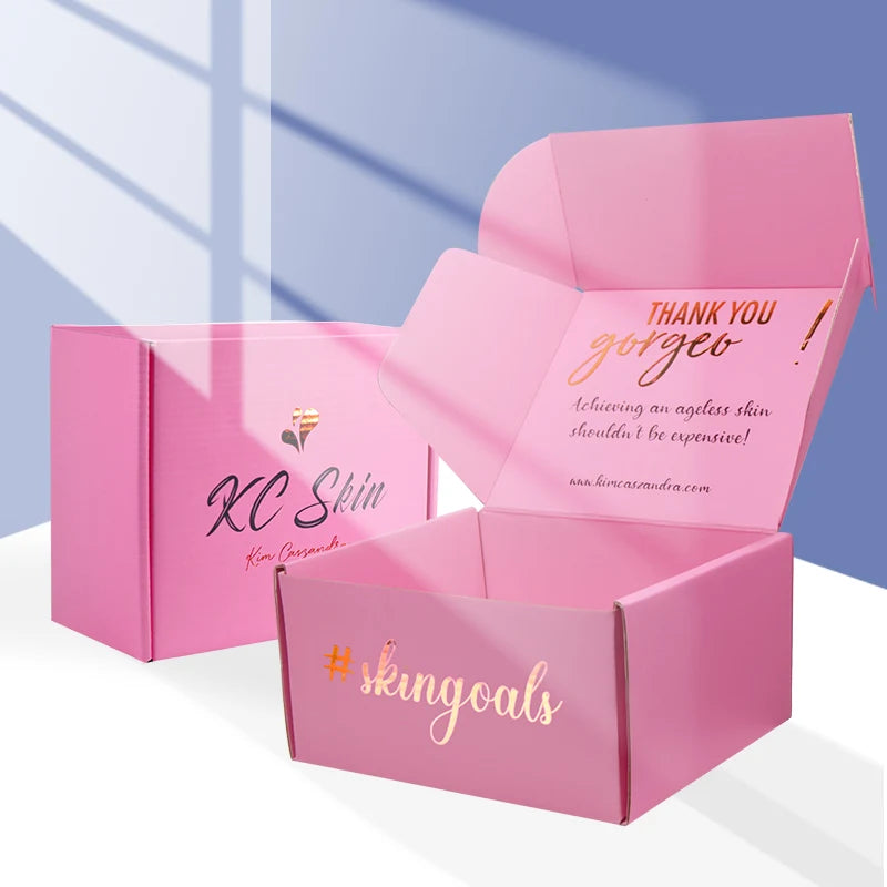 New Stock Arrival Pink Shipping Cardboard Paper Box Foldable