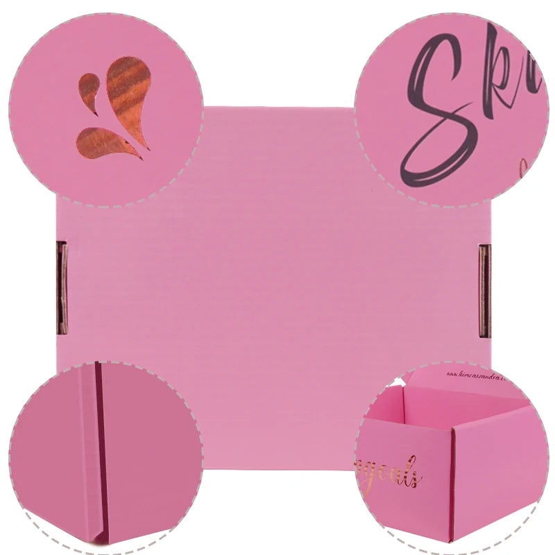 New Stock Arrival Pink Shipping Cardboard Paper Box Foldable New Stock Arrival Pink Shipping Cardboard Paper Box Foldable
