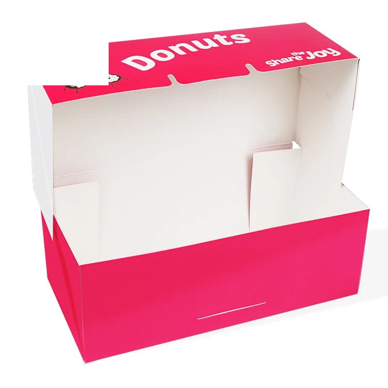 Pink Food Grade Donut Boxes Custom Designing With Pink Food Grade Donut Boxes Custom Designing With