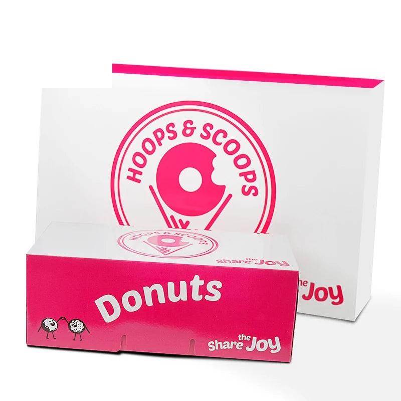 Pink  Food Grade Donut Boxes Custom Designing With