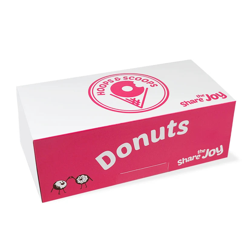 Pink  Food Grade Donut Boxes Custom Designing With