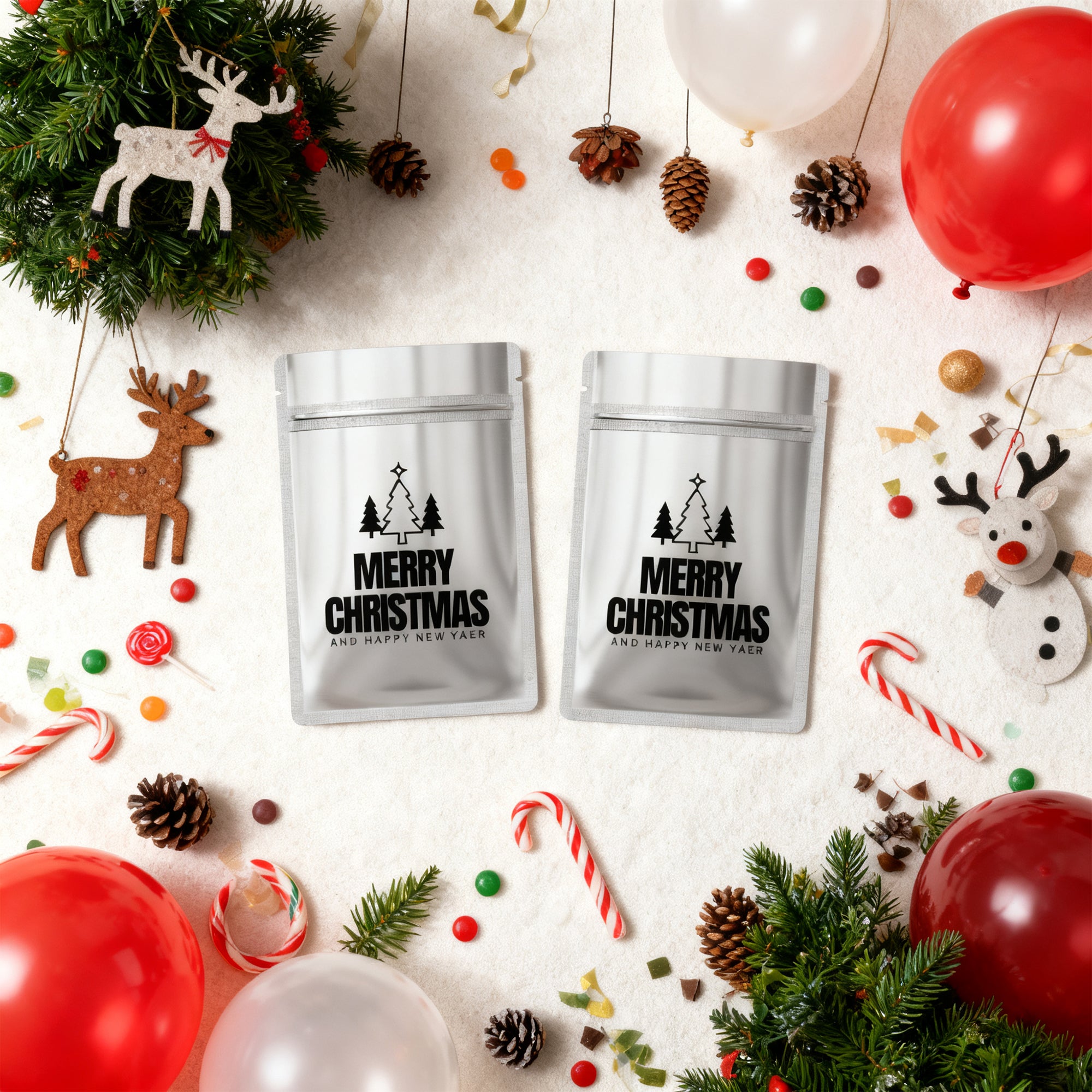 Pre-Designed Christmas Treat Flat Bags – Festive Holiday Pre-Designed Christmas Treat Flat Bags – Festive Holiday