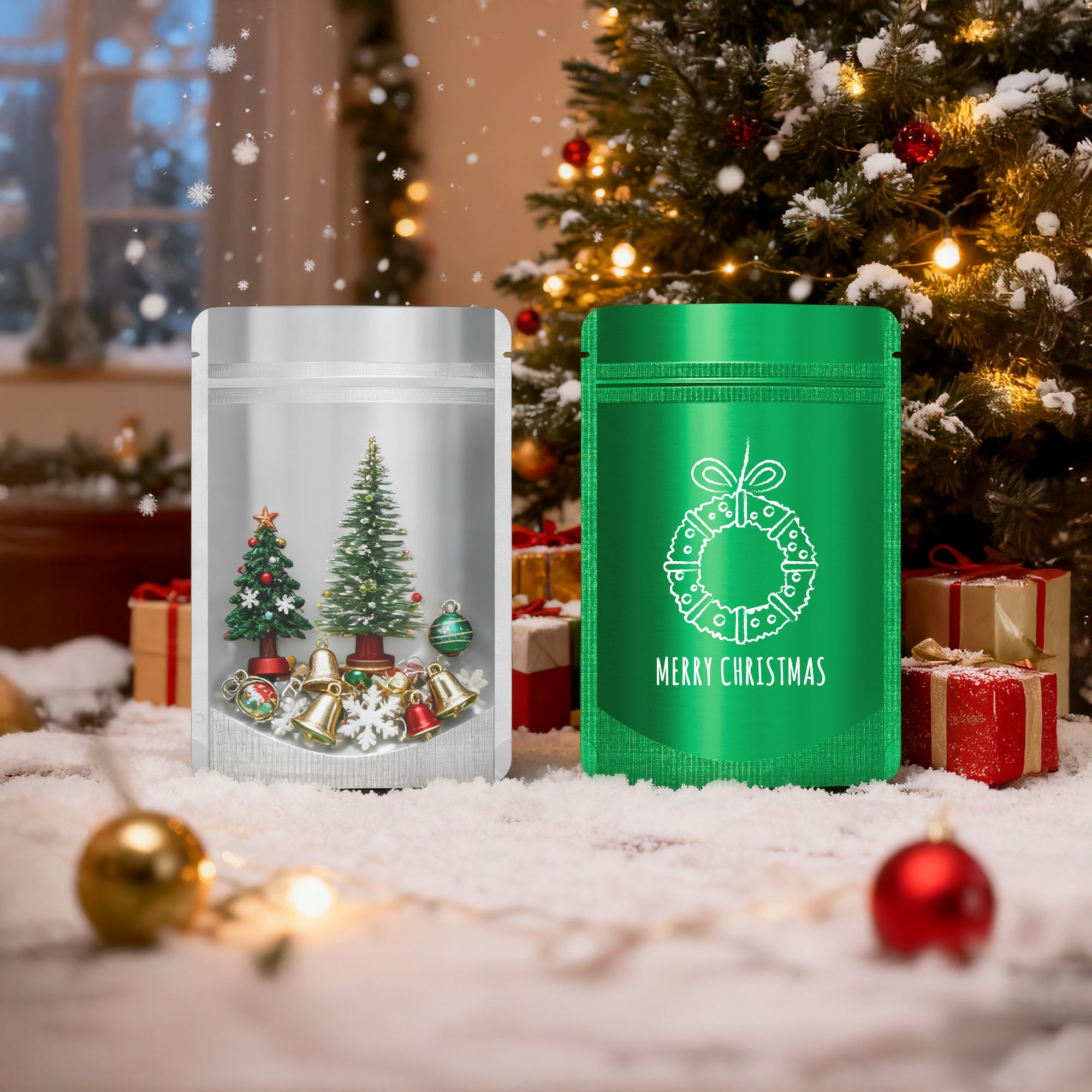 Pre-Designed Christmas Treat Stand Strong Bags – Festive Pre-Designed Christmas Treat Stand Strong Bags – Festive