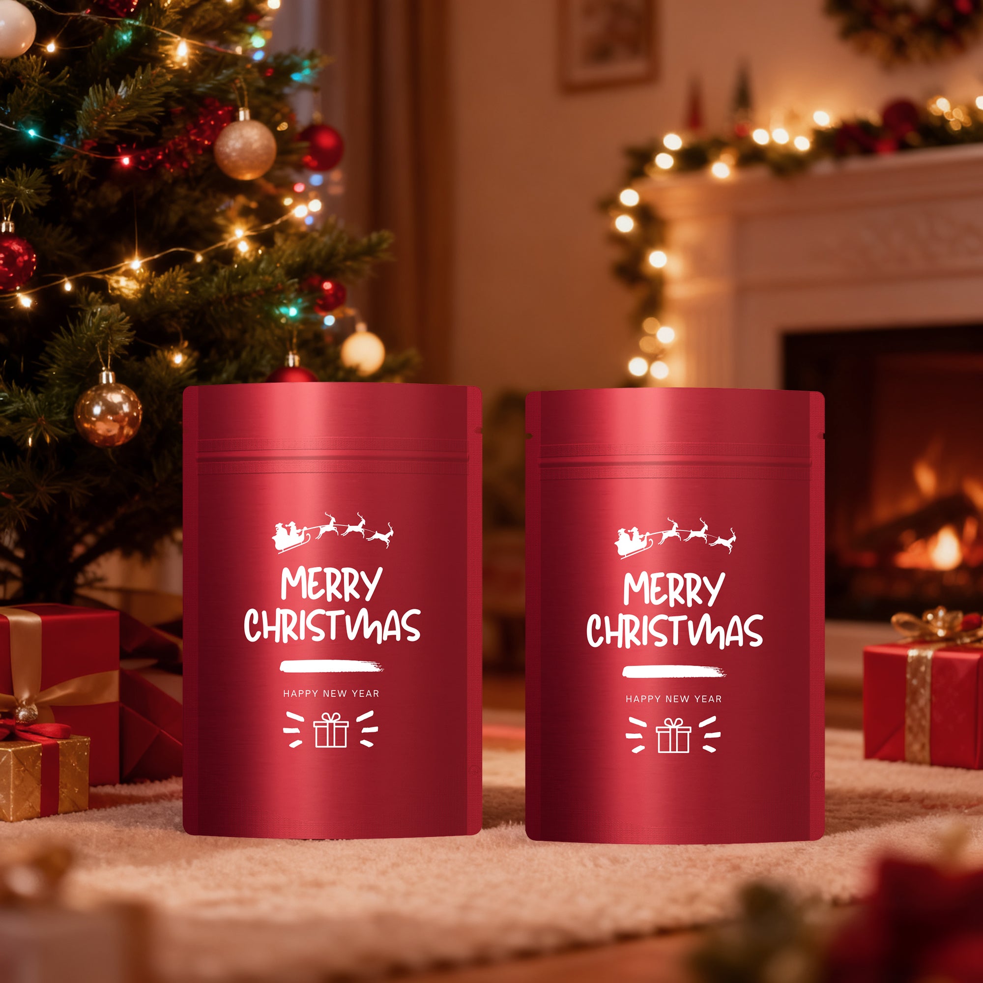 Pre-Designed Christmas Treat Stand Strong Bags – Festive Pre-Designed Christmas Treat Stand Strong Bags – Festive