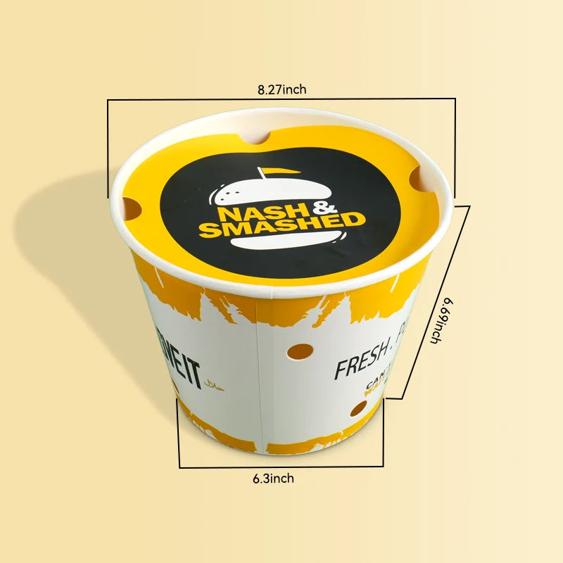 Premium Eco-Friendly White Cardboard Chicken Buckets Double Premium Eco-Friendly White Cardboard Chicken Buckets Double