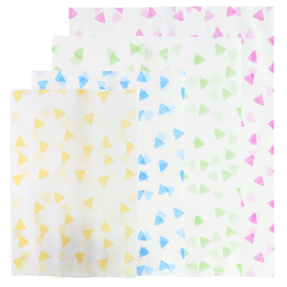 Printed Diamond Design Rice Paper Open Top Bags
