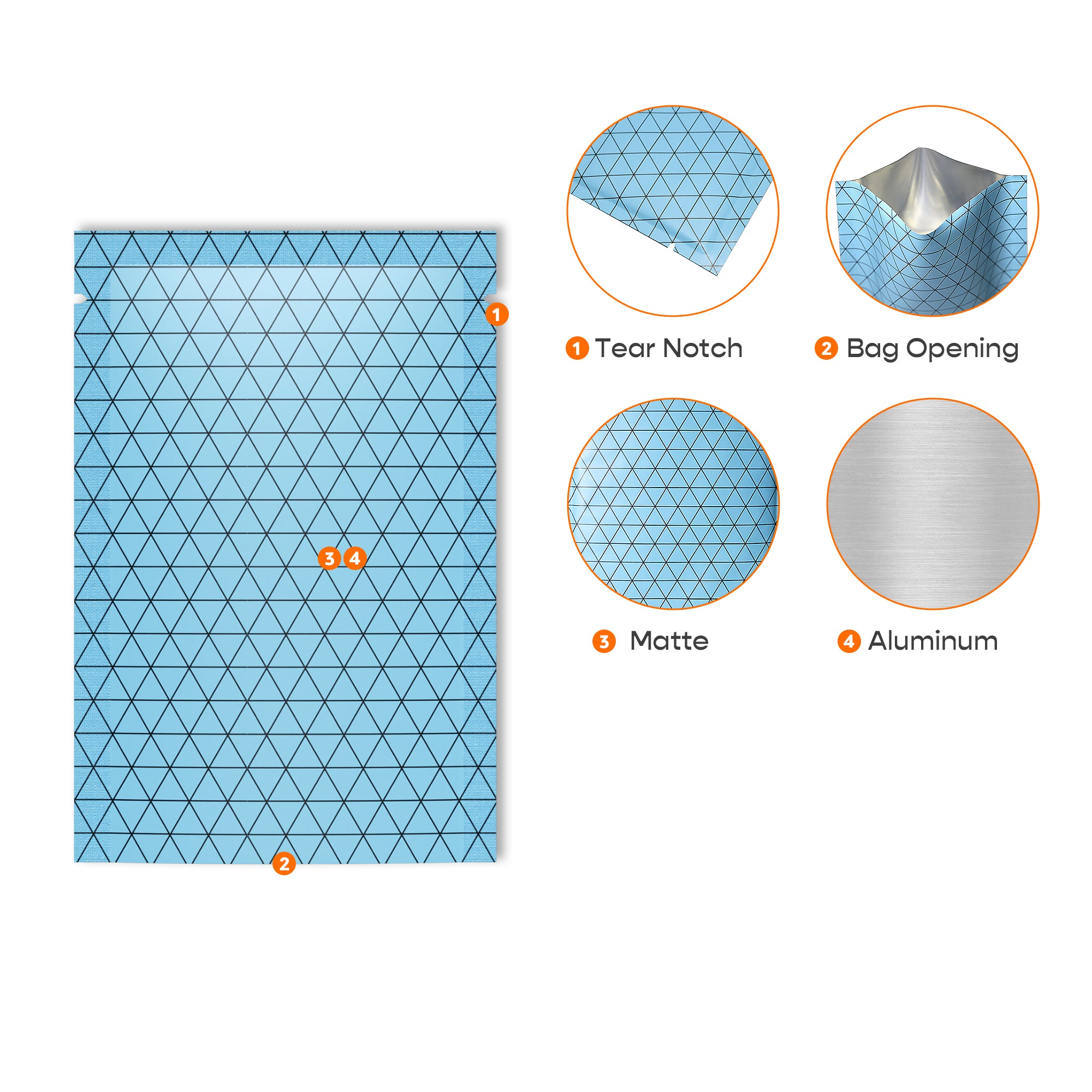 Aluminum Foil Open Top Bags with Colorful Prism Aluminum Foil Open Top Bags with Colorful Prism