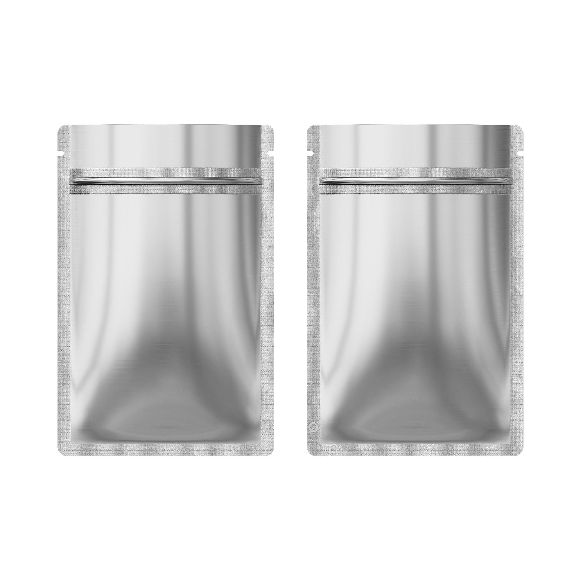 Reusable Flat Zipper Seal Bags – Chrome Silver Glossy
