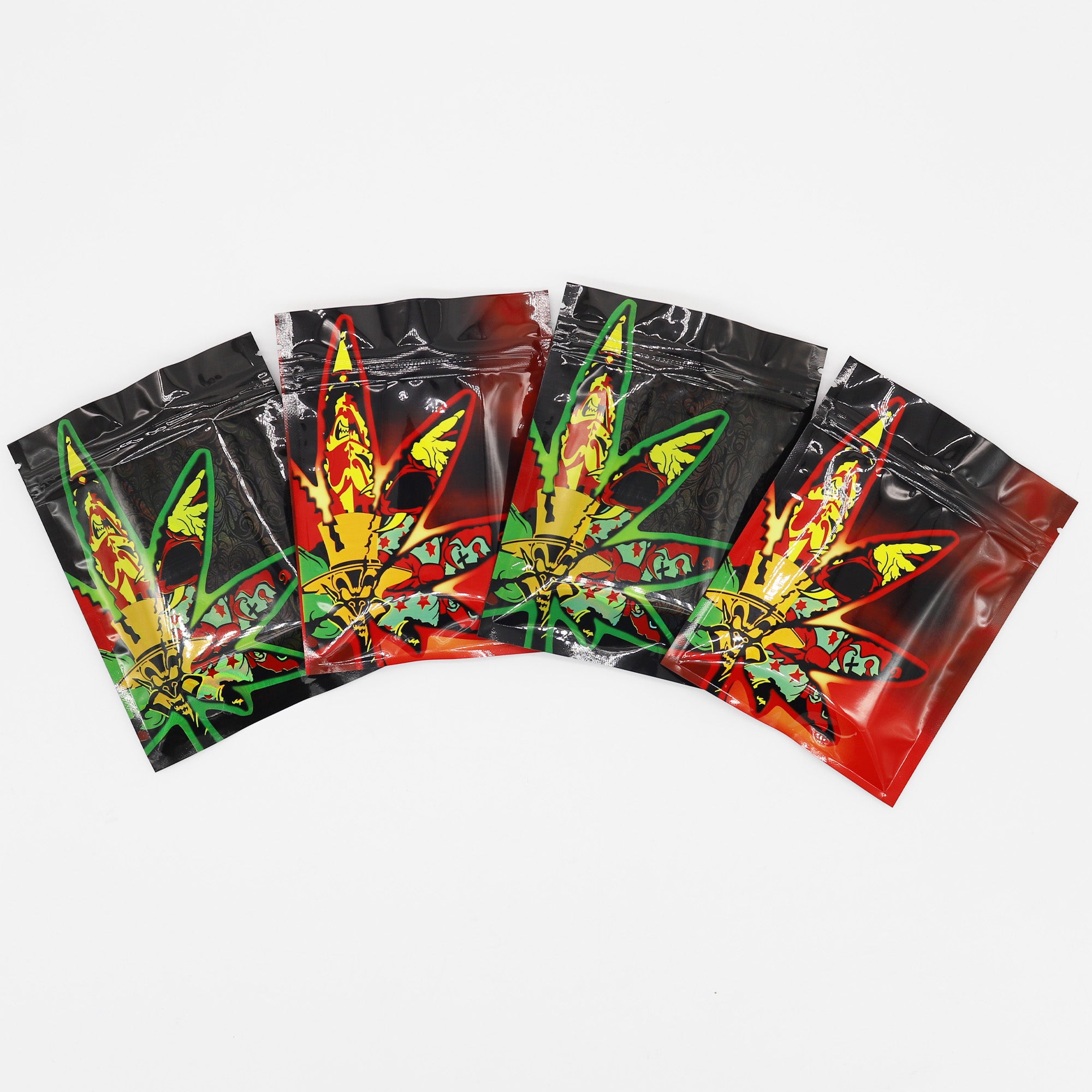 Reusable Flat Zipper Seal Bags – Decorative Leaves Design