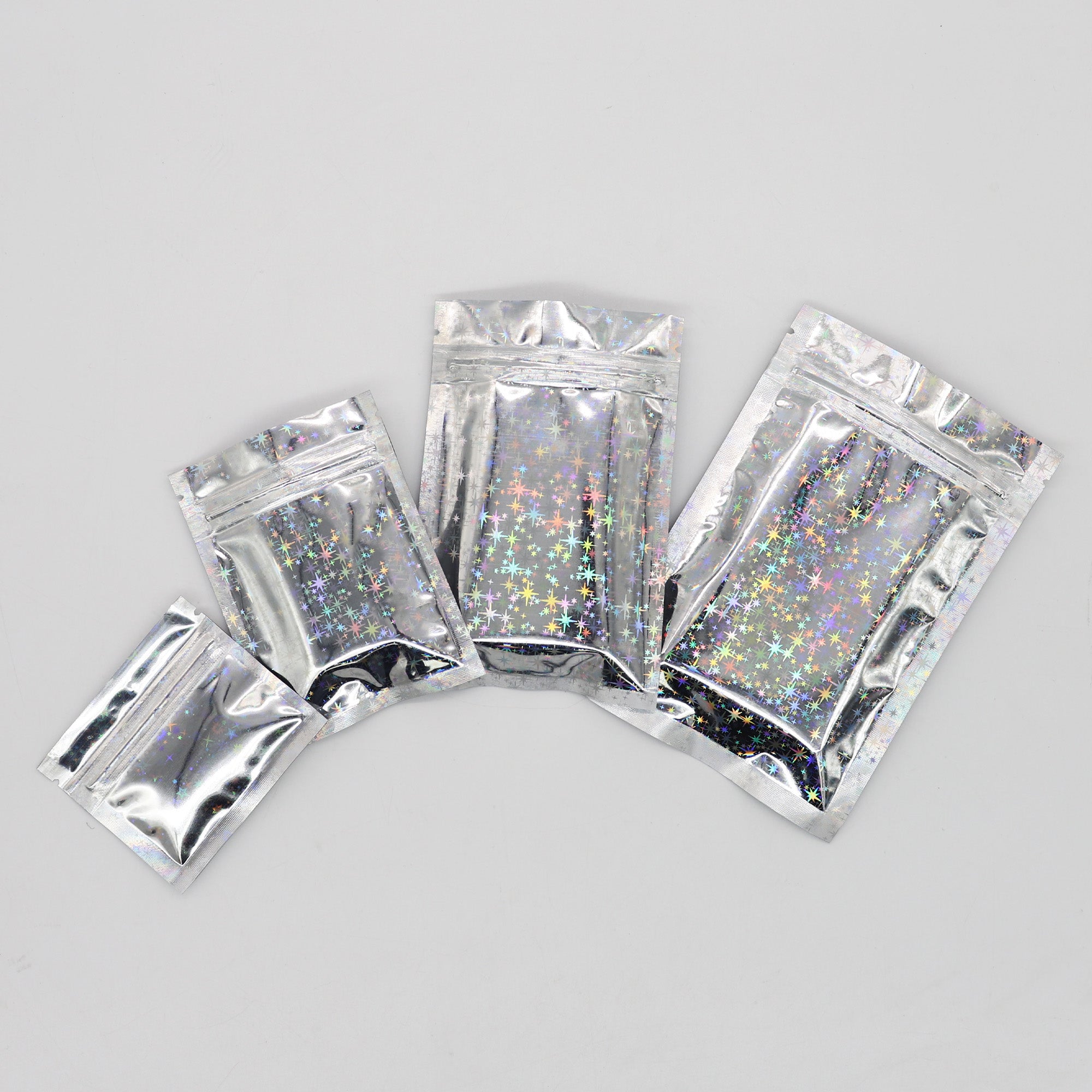 Reusable Flat Zipper Seal Bags – Diamond Mylar with Reusable Flat Zipper Seal Bags – Diamond Mylar with