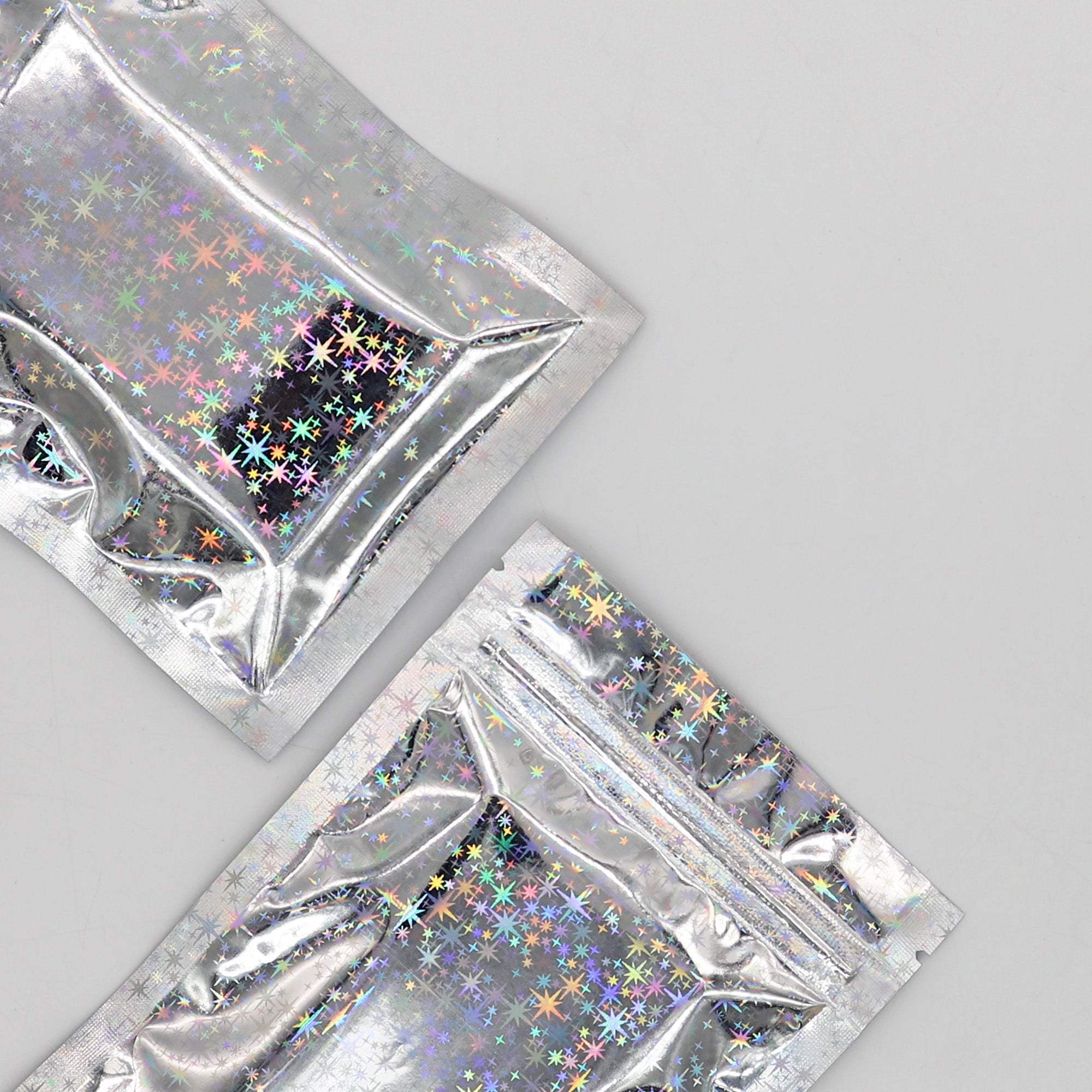 Reusable Flat Zipper Seal Bags – Diamond Mylar with Reusable Flat Zipper Seal Bags – Diamond Mylar with