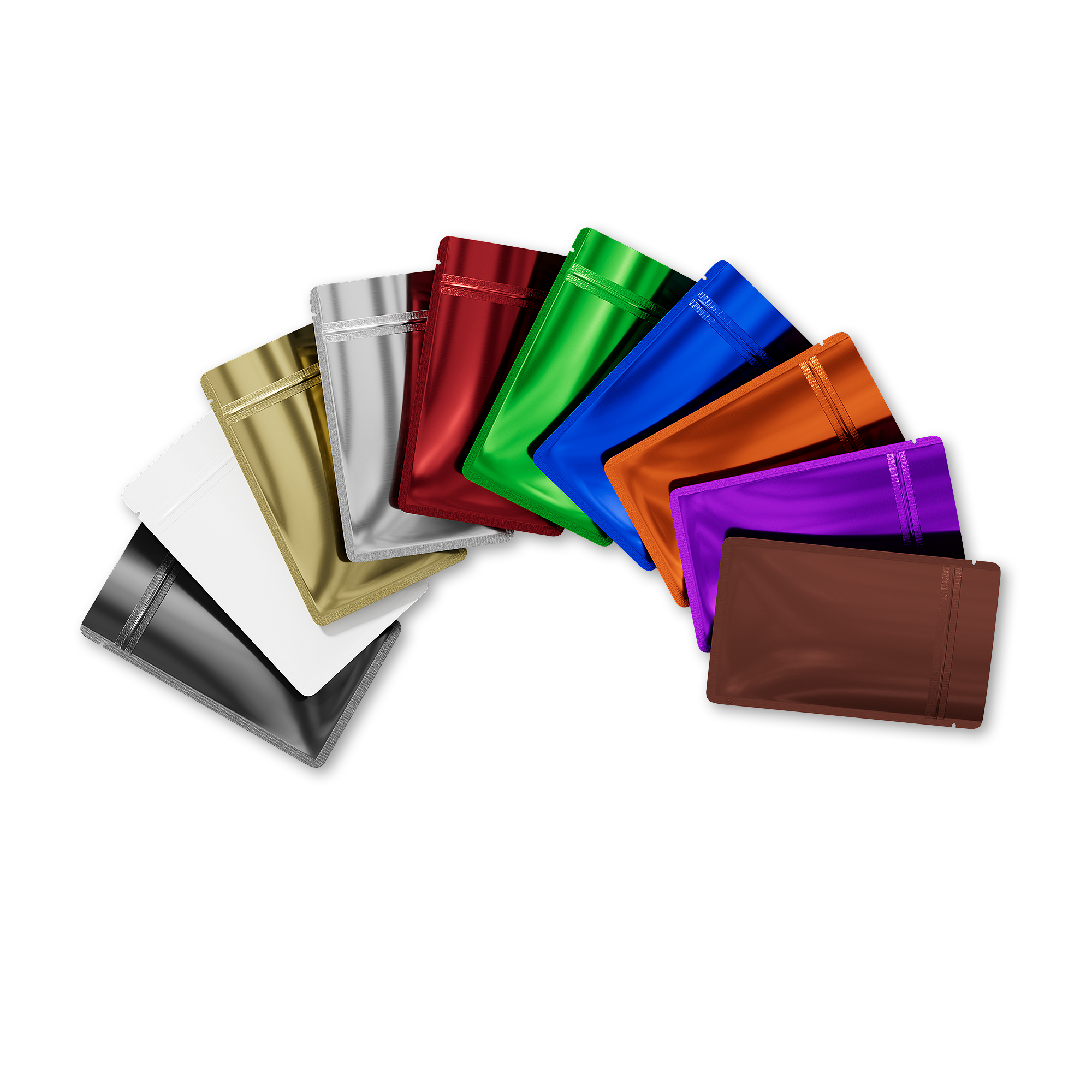 Reusable Flat Zipper Seal Bags – Double-Sided Glossy Colored