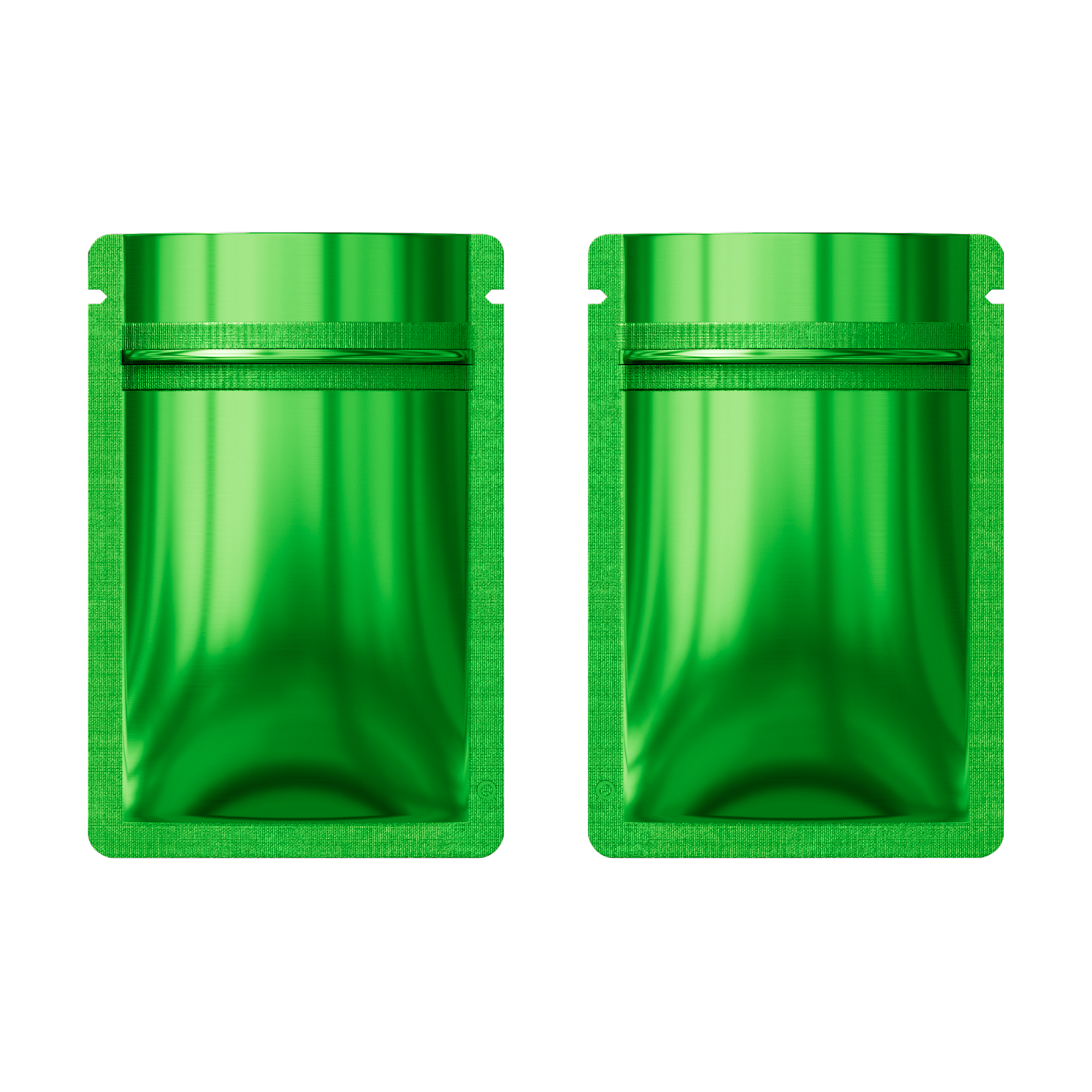 Reusable Flat Zipper Seal Bags – Glossy Forest Green Reusable Flat Zipper Seal Bags – Glossy Forest Green