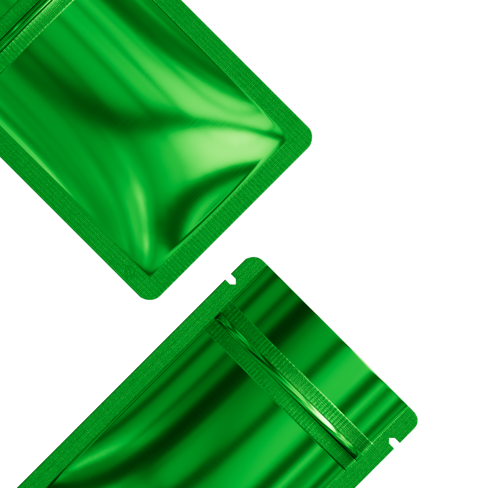 Reusable Flat Zipper Seal Bags – Glossy Forest Green Reusable Flat Zipper Seal Bags – Glossy Forest Green