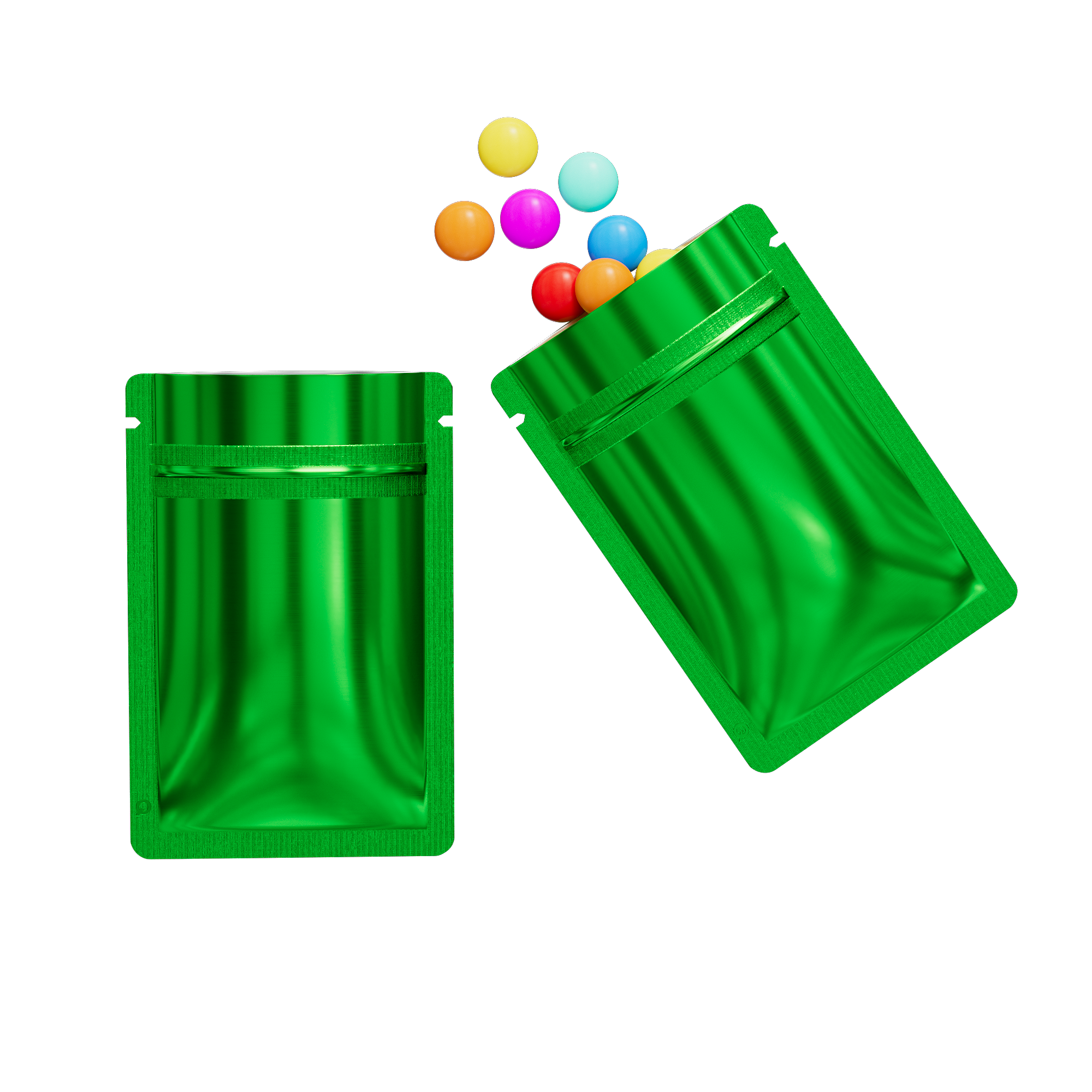 Reusable Flat Zipper Seal Bags – Glossy Forest Green Reusable Flat Zipper Seal Bags – Glossy Forest Green