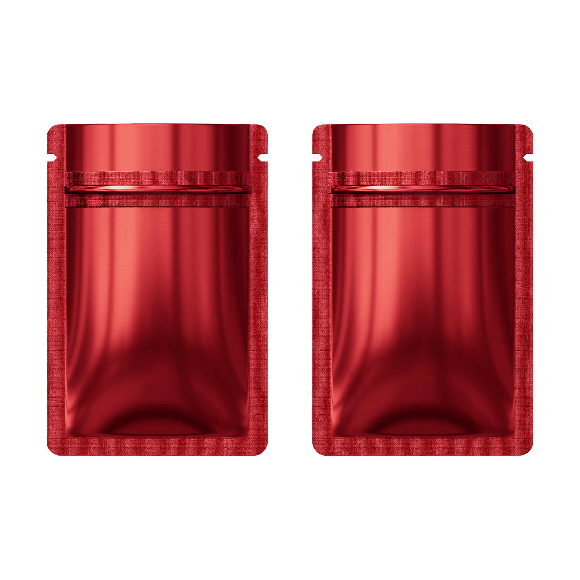 Reusable Flat Zipper Seal Bags – Glossy Heart Red Metallic