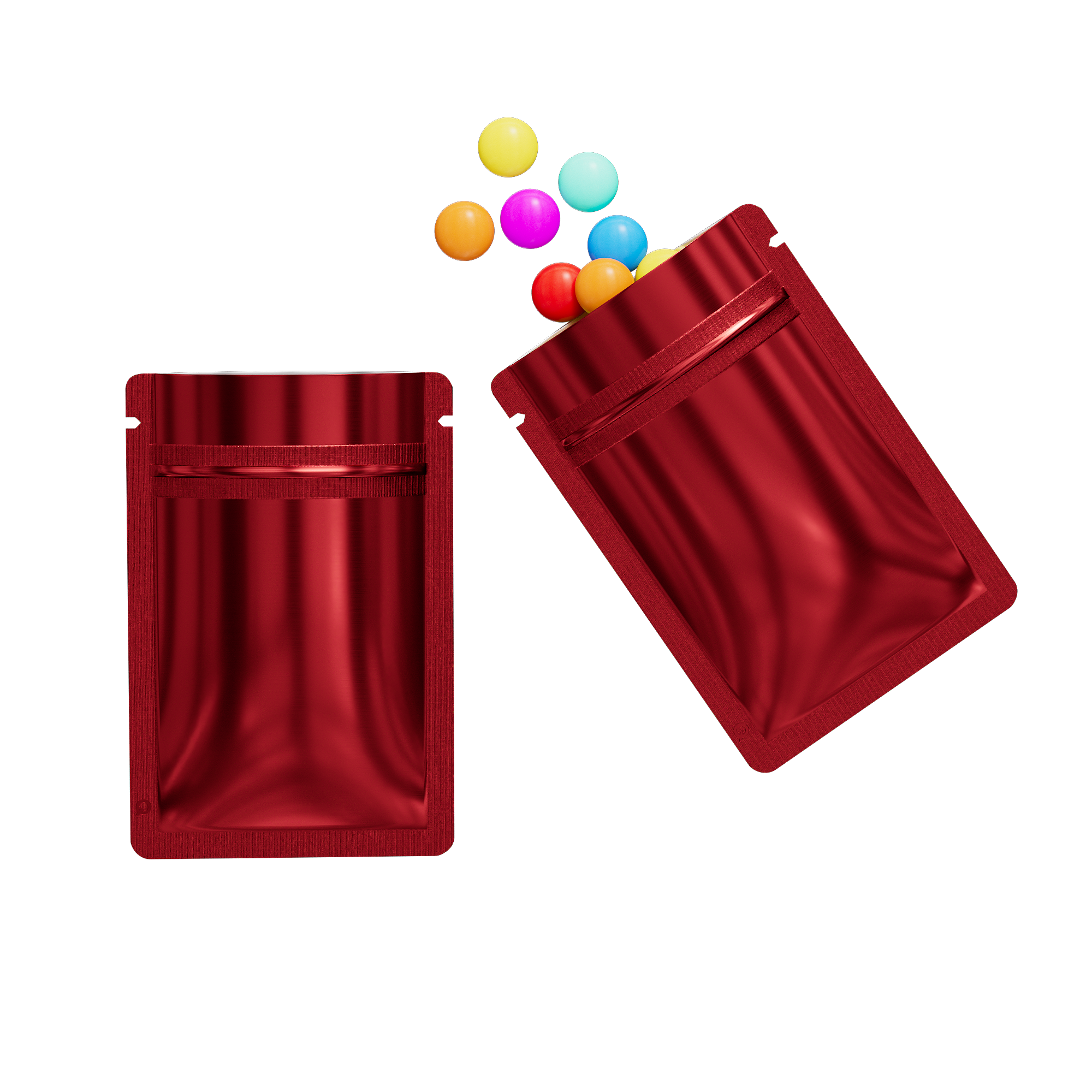 Reusable Flat Zipper Seal Bags – Glossy Heart Red Metallic Reusable Flat Zipper Seal Bags – Glossy Heart Red Metallic
