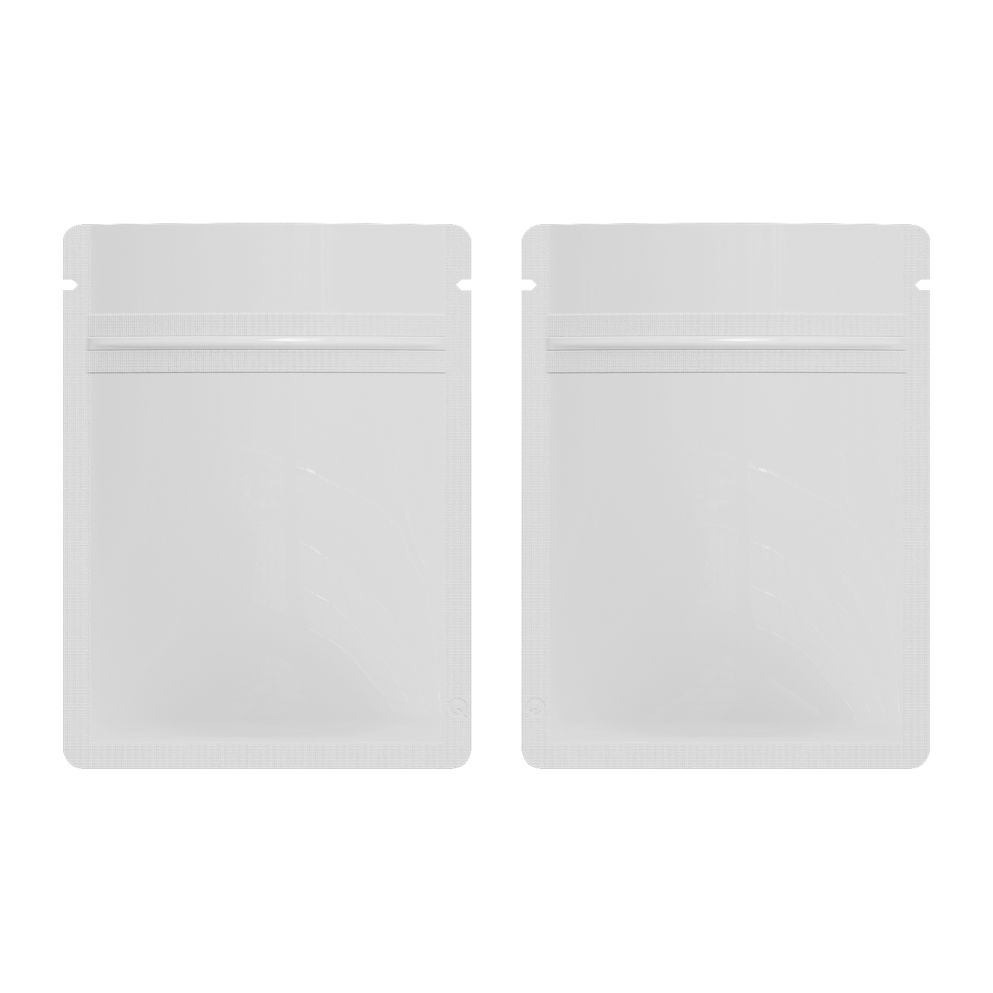 Reusable Flat Zipper Seal Bags – Glossy Milky White Metallic