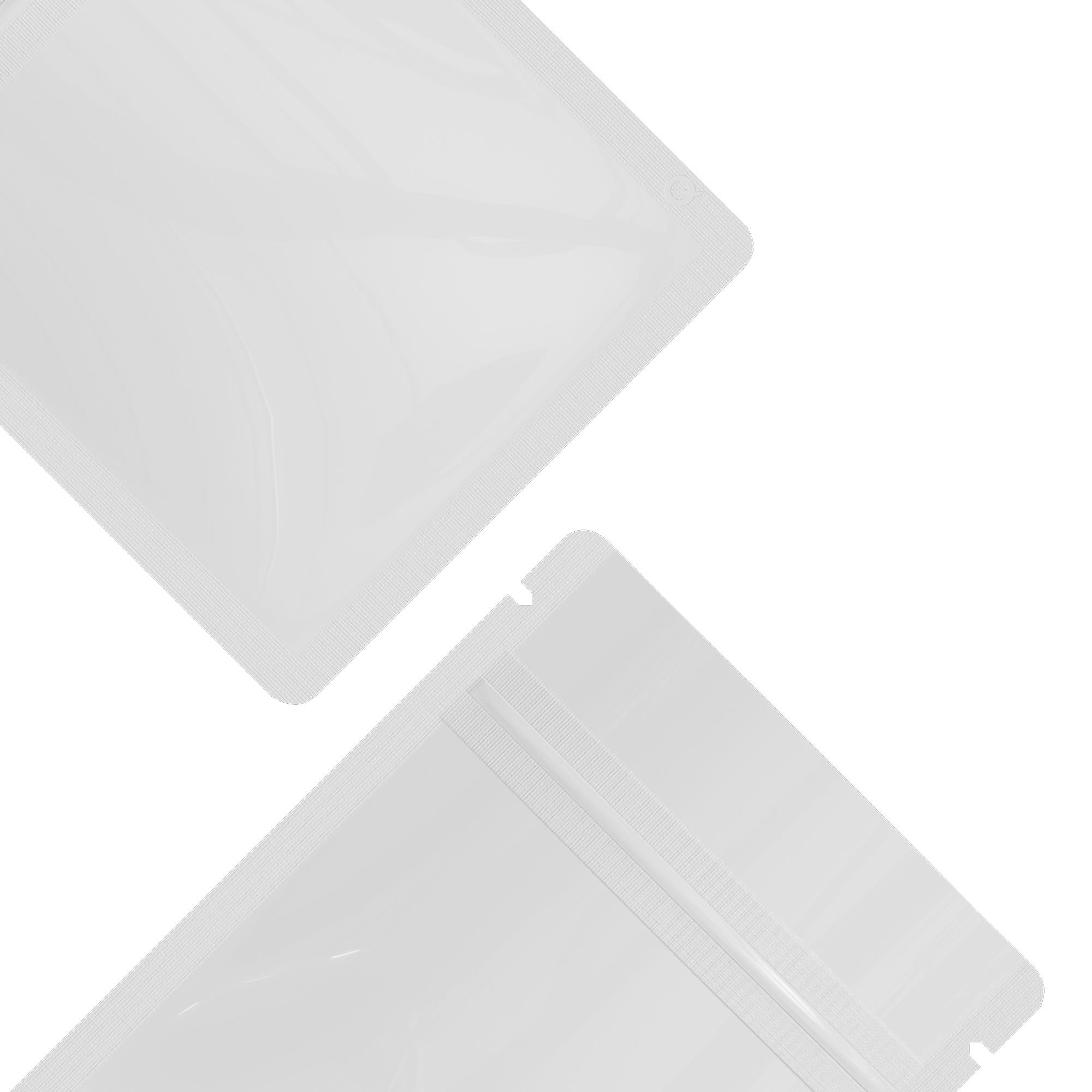 Reusable Flat Zipper Seal Bags – Glossy Milky White Metallic Reusable Flat Zipper Seal Bags – Glossy Milky White Metallic