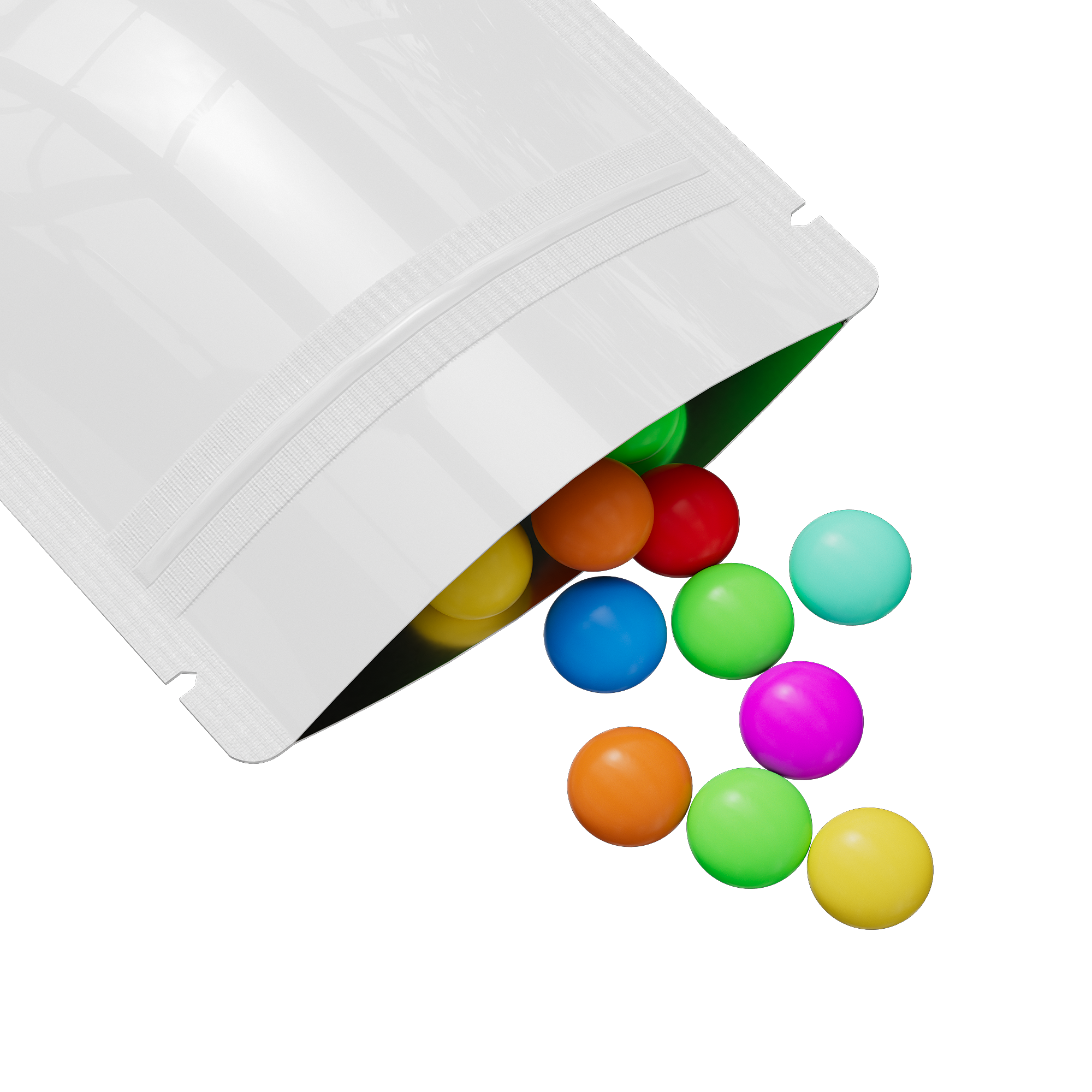 Reusable Flat Zipper Seal Bags – Glossy Milky White Metallic Reusable Flat Zipper Seal Bags – Glossy Milky White Metallic