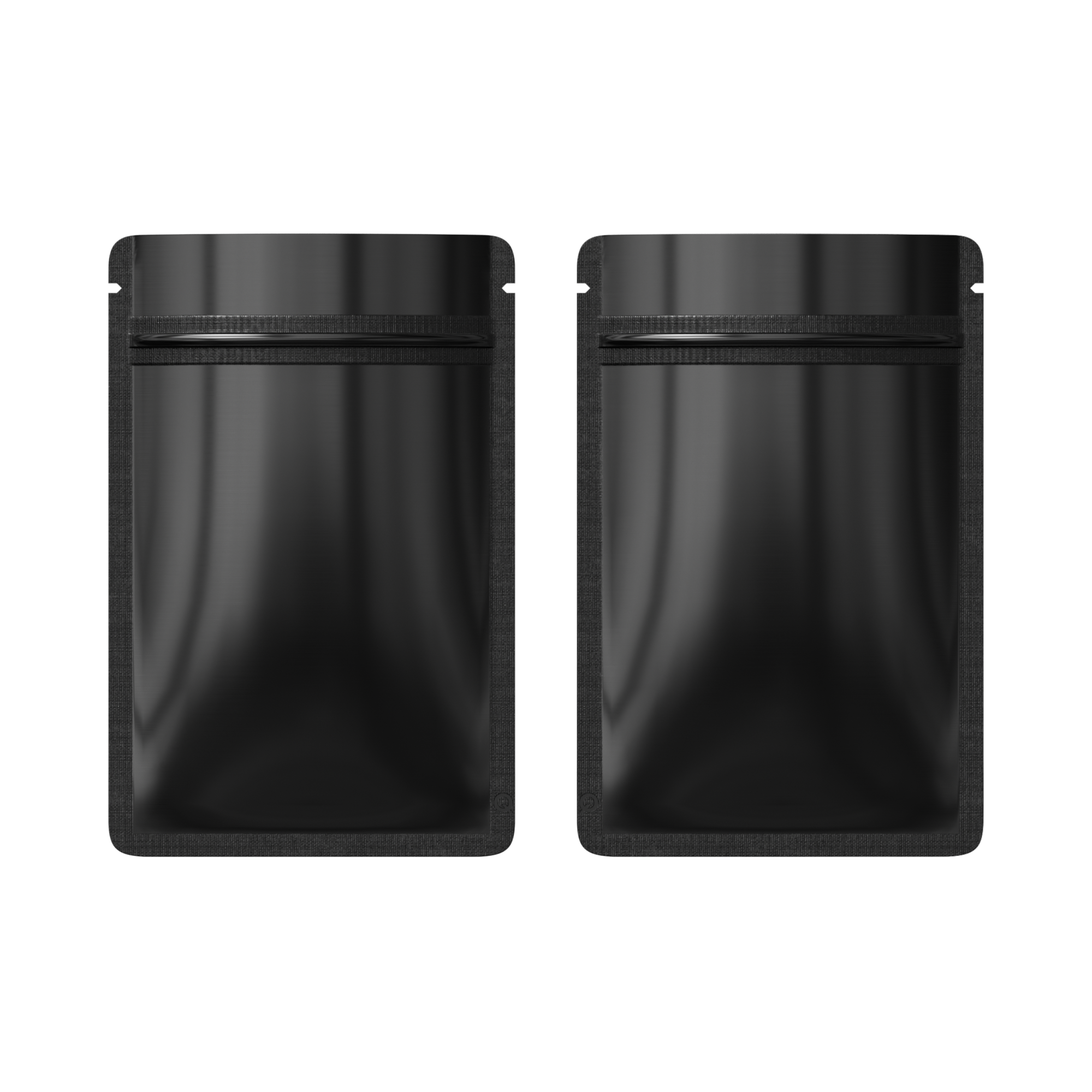 Reusable Flat Zipper Seal Bags – Glossy Mirror Black Reusable Flat Zipper Seal Bags – Glossy Mirror Black