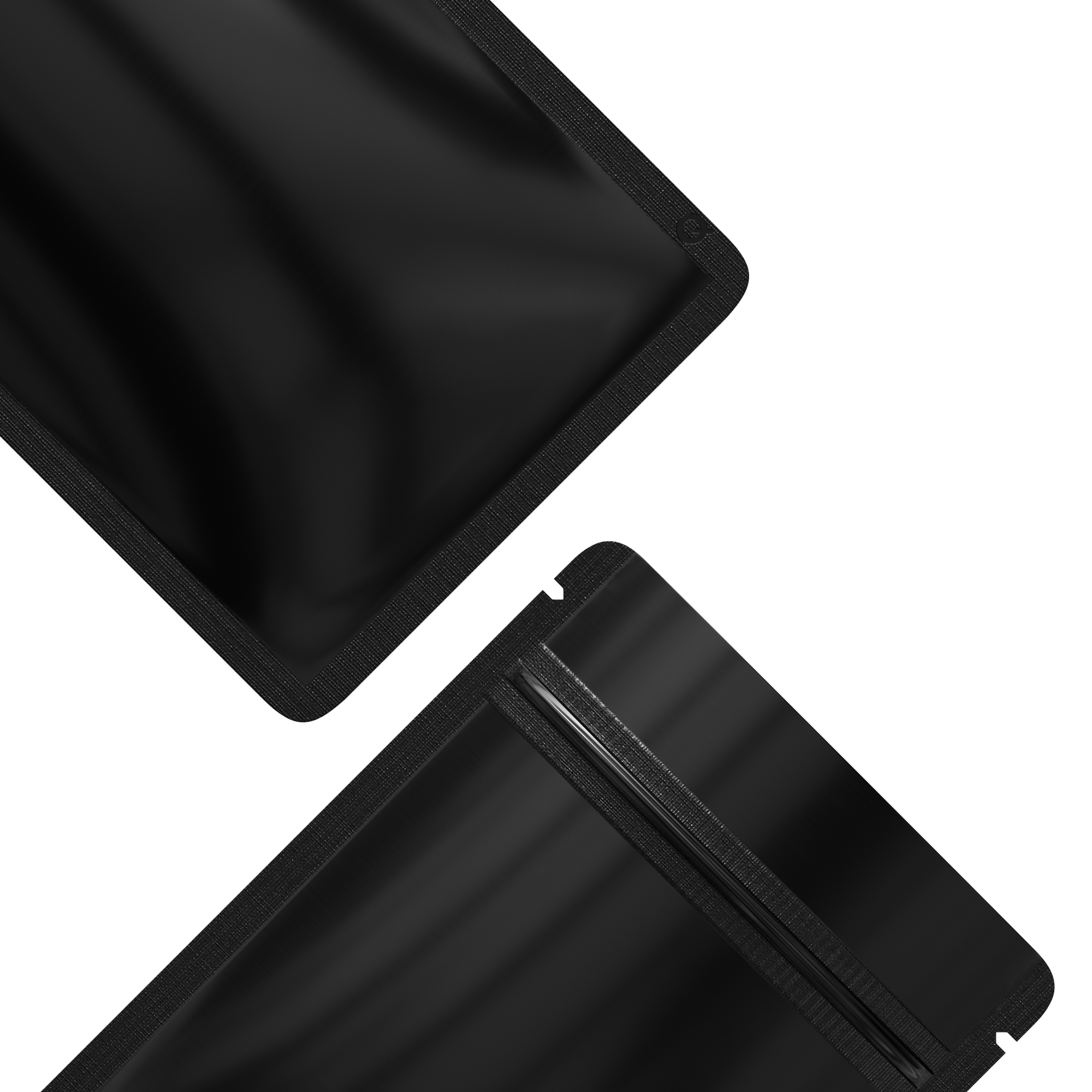 Reusable Flat Zipper Seal Bags – Glossy Mirror Black Reusable Flat Zipper Seal Bags – Glossy Mirror Black
