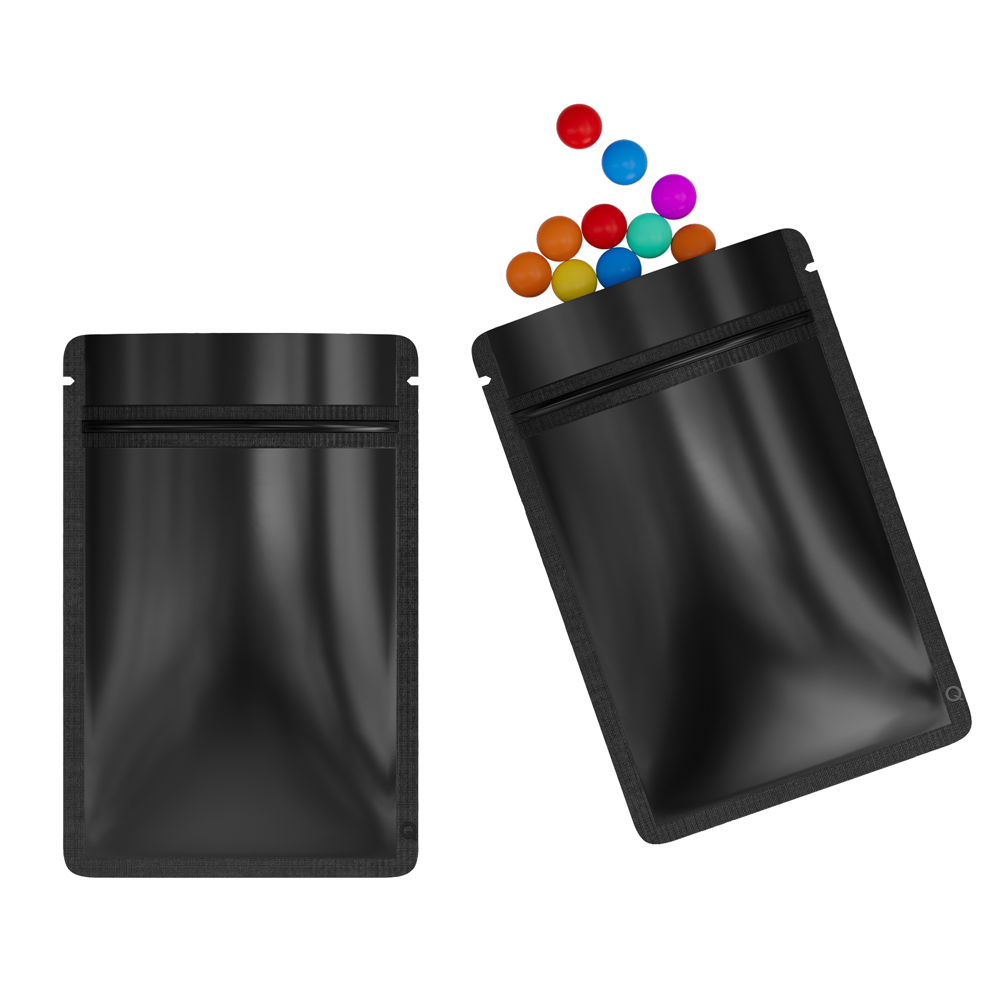 Reusable Flat Zipper Seal Bags – Glossy Mirror Black Reusable Flat Zipper Seal Bags – Glossy Mirror Black