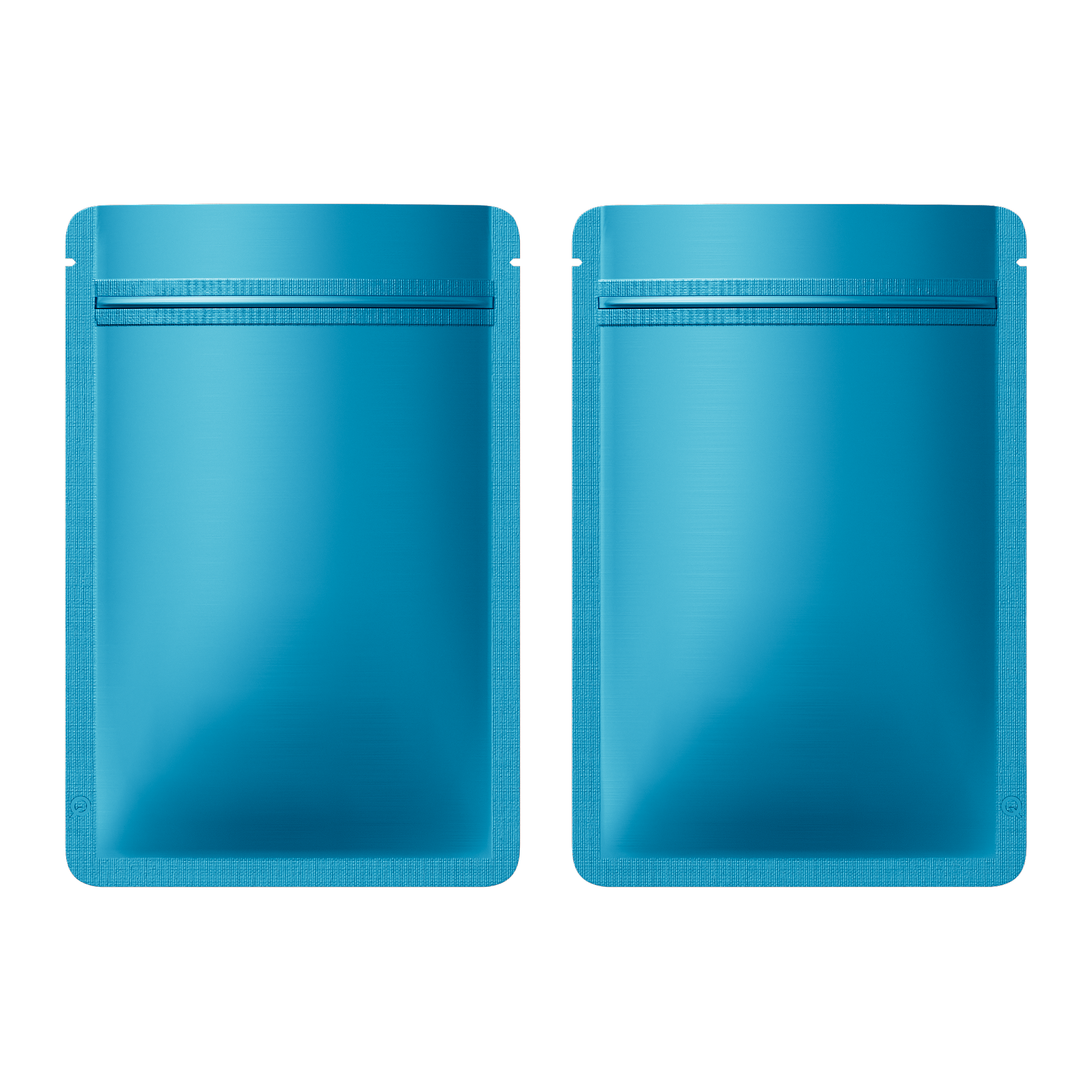 Reusable Flat Zipper Seal Bags – Matte Shock Blue Mylar Foil